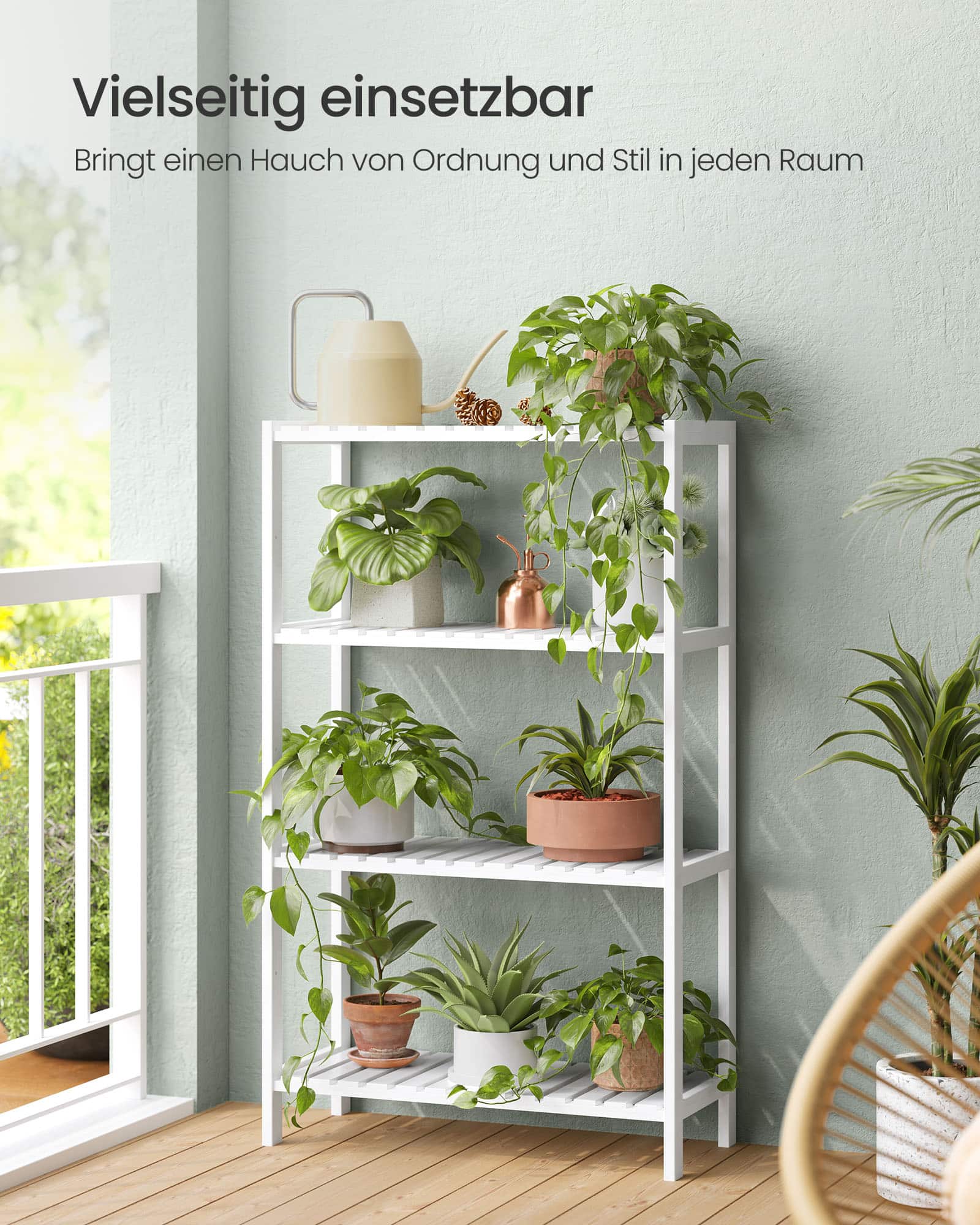 Badezimmerregal aus Bambus 26 x 60 x 100 cm weiß Badezimmerregal aus Bambus 26 x 60 x 100 cm weiß