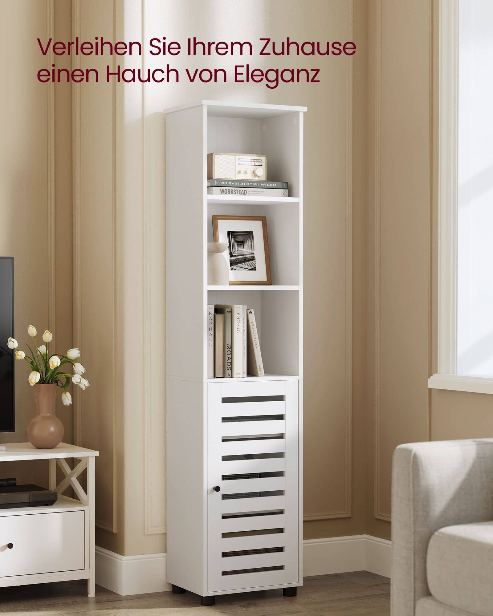 Hochschrank mit 3 offenen Fächern