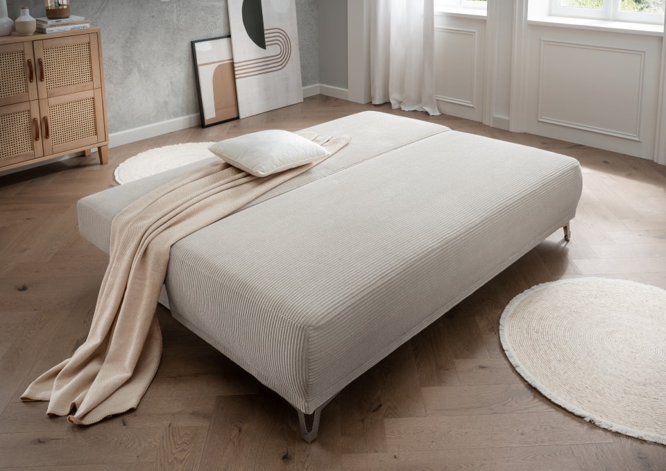 Benformato_Ari_2FBK_4802-7 Luxuriöses Benformato Ari Schlafsofa in Silber – Stil trifft Funktion