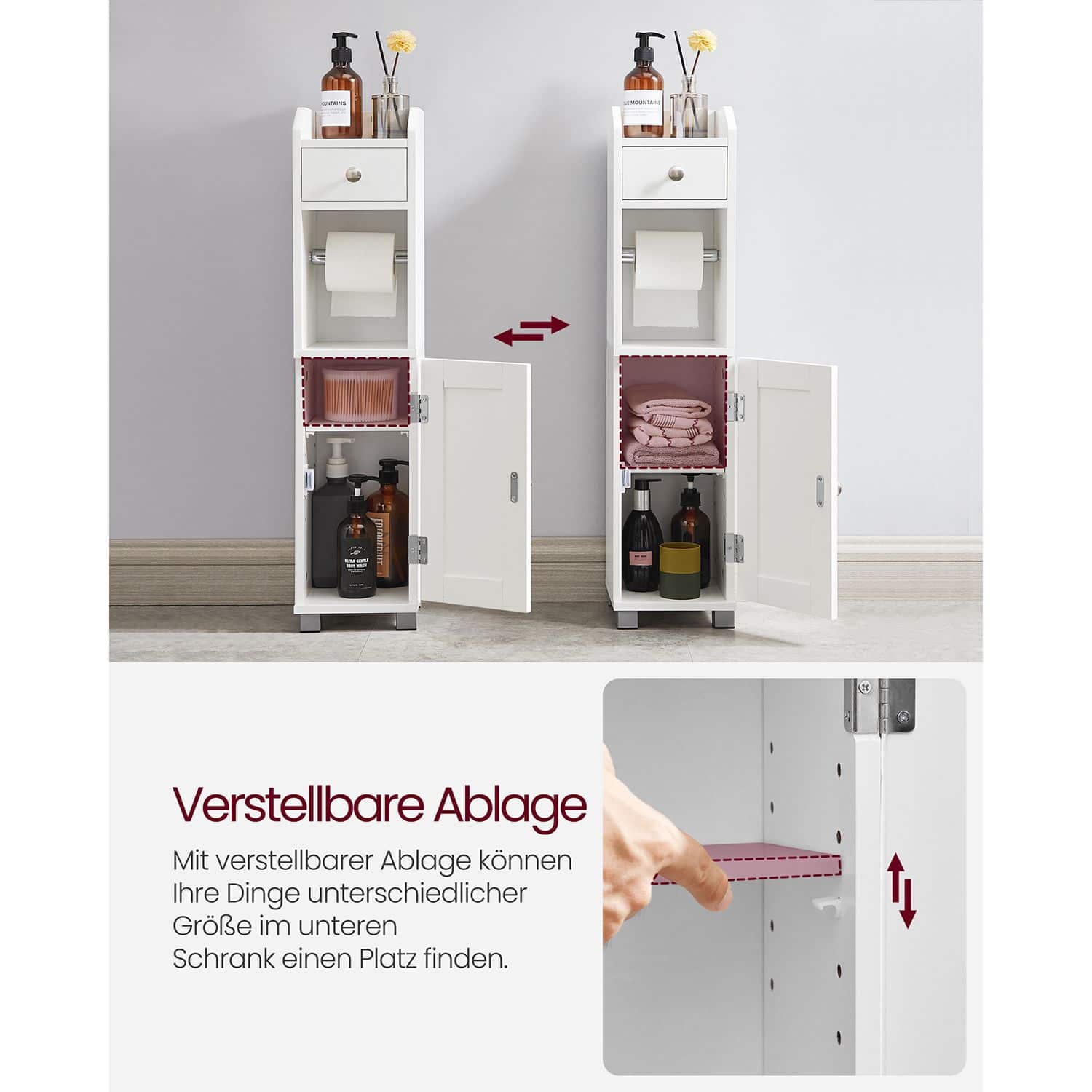 Schrank mit Toilettenpapierhalter Schrank mit Toilettenpapierhalter