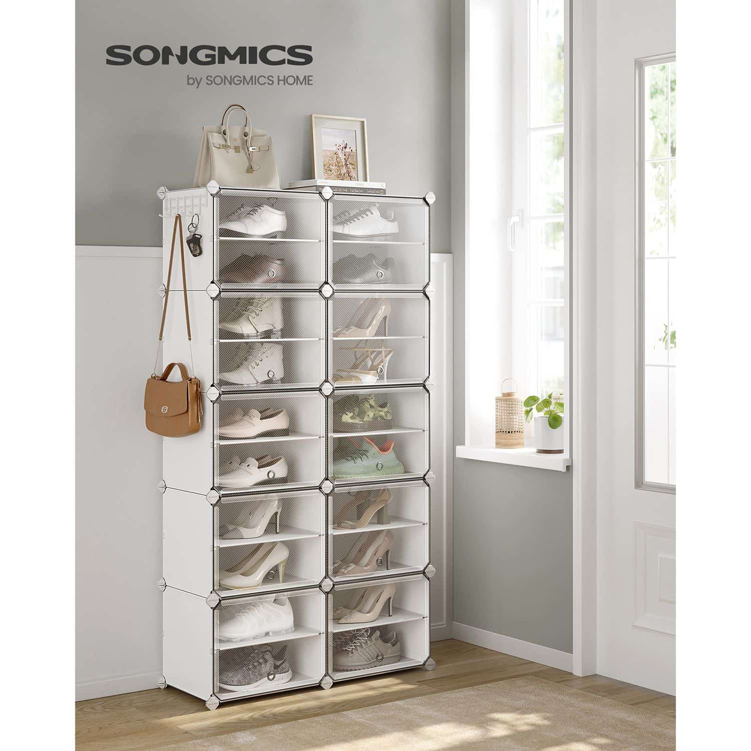 Schuhregal mit 8 Fächern weiß-LPC035W01 Schuhregal mit 8 Fächern weiß-LPC035W01