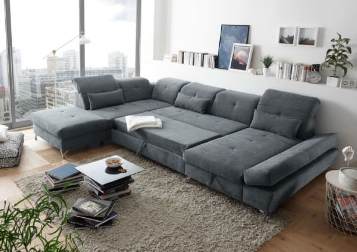 Wohnlandschaft Melfi von Ed Exciting Design – Modernes U-Form Sofa mit Schlaffunktion und Bettkasten Wohnlandschaft Melfi von Ed Exciting Design – Modernes U-Form Sofa mit Schlaffunktion und Bettkasten
