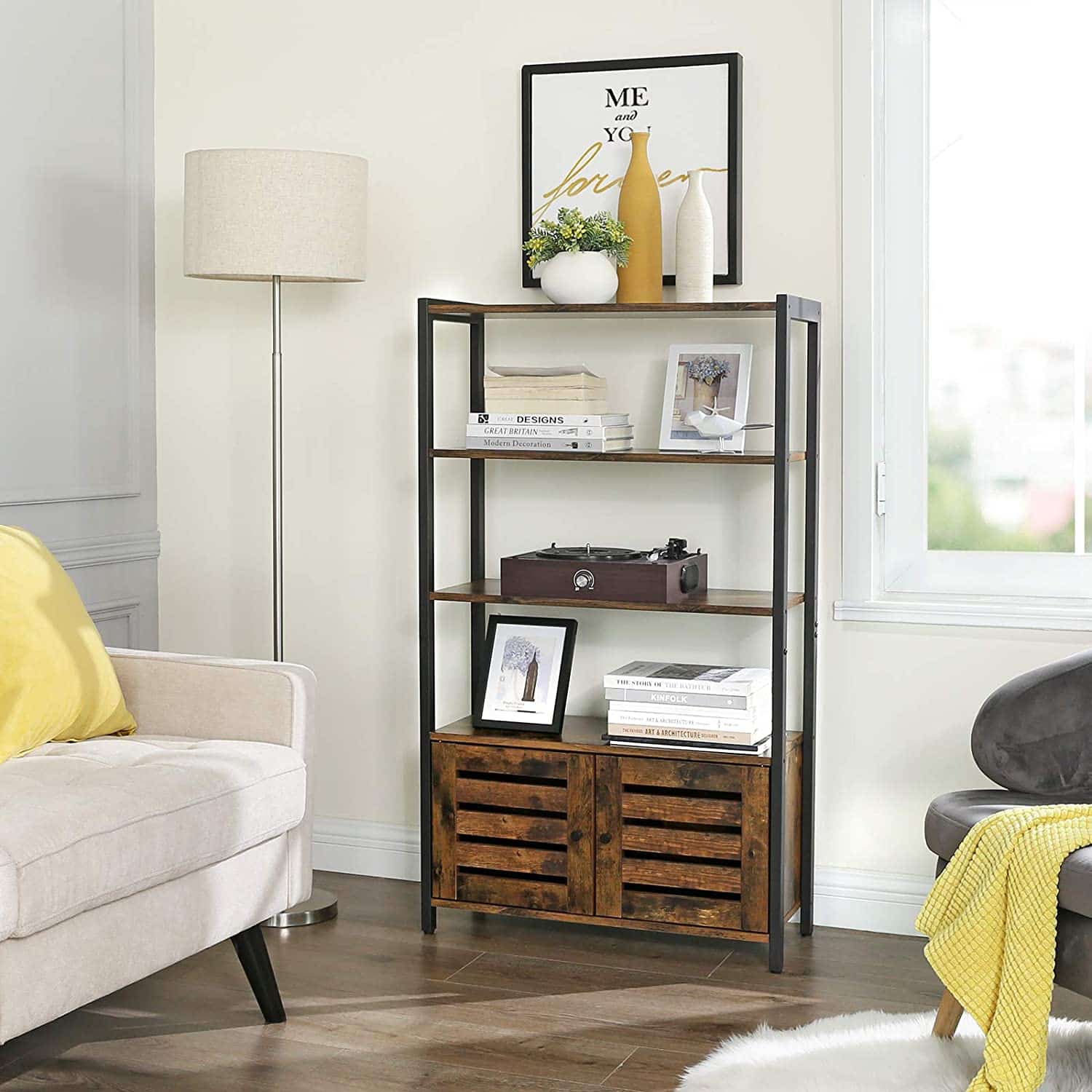 Industriestil Regal mit Lamellentüren-LSC75BX Industriestil Regal mit Lamellentüren-LSC75BX