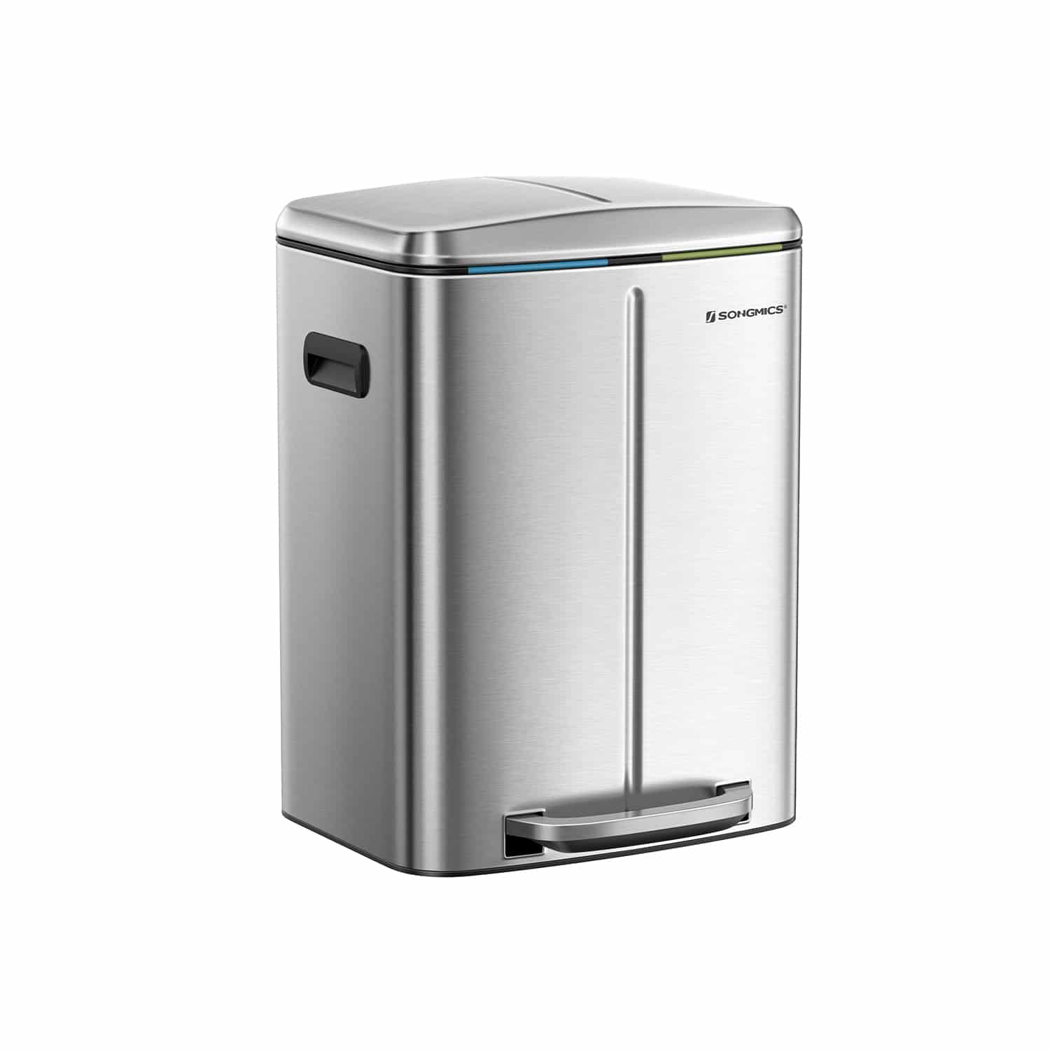 40 L Mülleimer mit 2 Fächern silbern-LTB40NL 40 L Mülleimer mit 2 Fächern silbern-LTB40NL