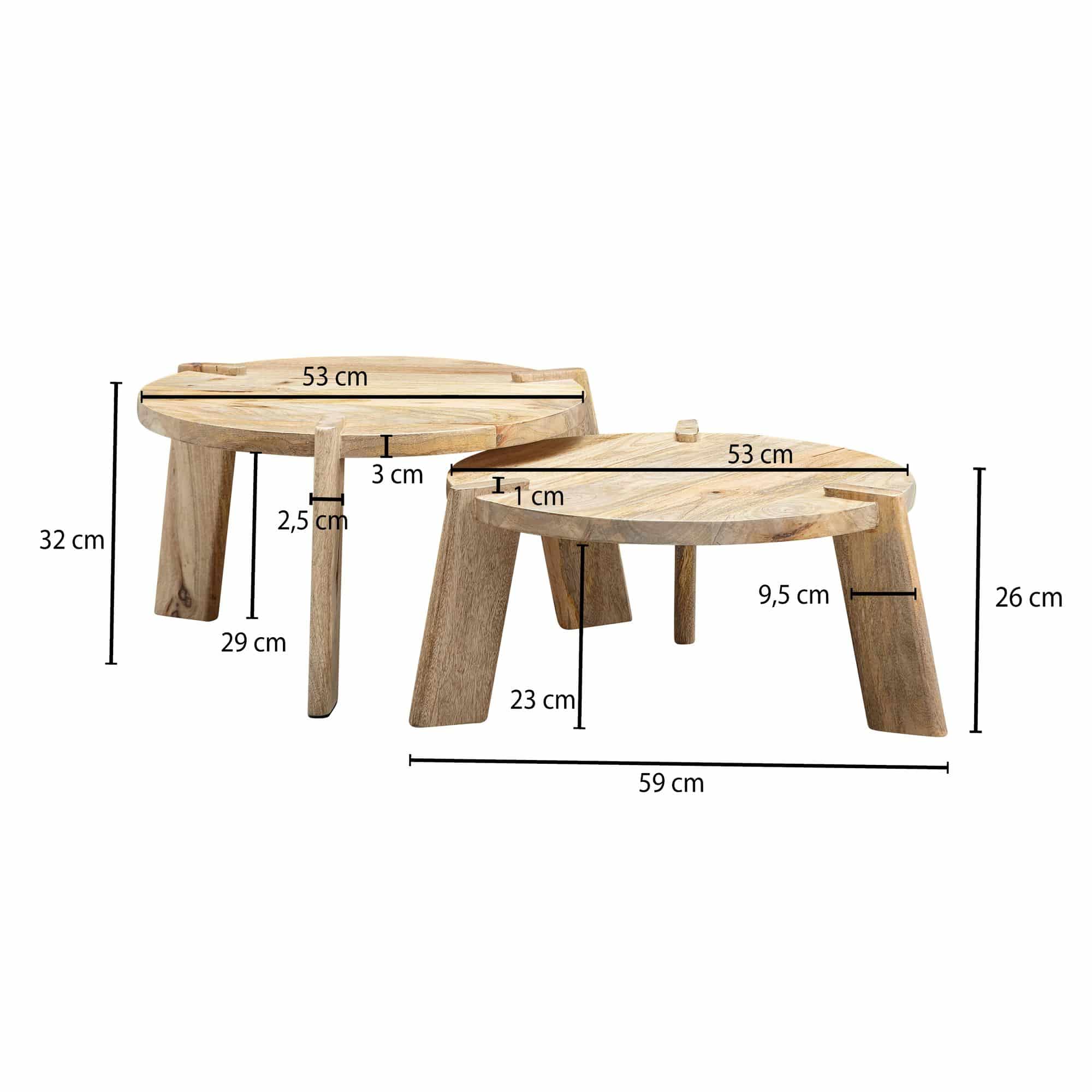 58428-WOHNLING-Beistelltisch-2er-Set-Mango-Hell-WL6-344-WL6-344TZn7JM3Dwoe04 Design Couchtisch 2er Set Mango Massivholz Wohnzimmertisch Hell