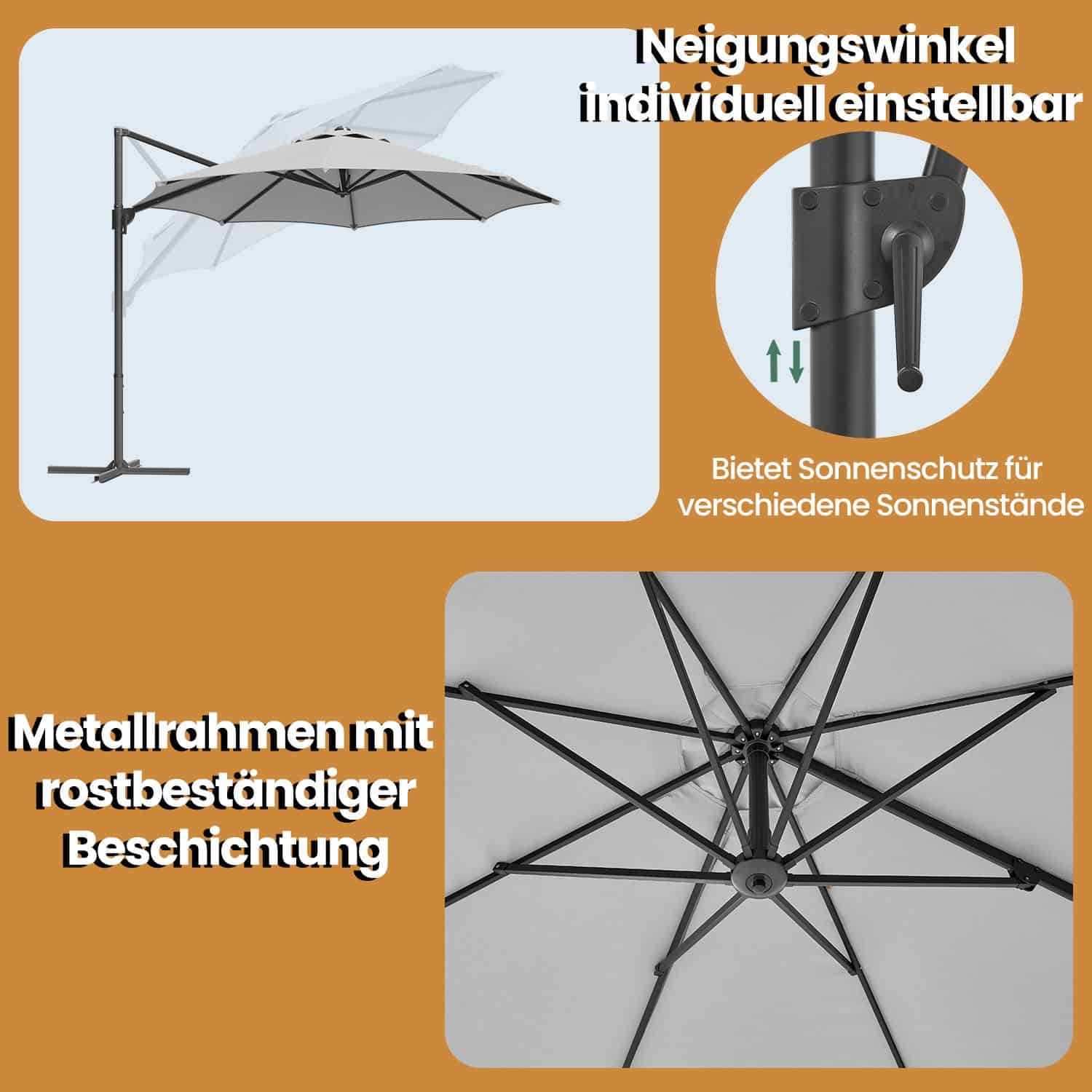 Sonnenschirm, Ampelschirm, 300 cm Sonnenschirm, Ampelschirm, 300 cm