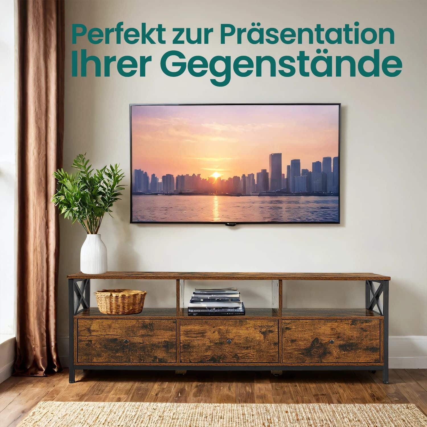 Industriestil TV-Schrank mit 3 Schubladen Industriestil TV-Schrank mit 3 Schubladen