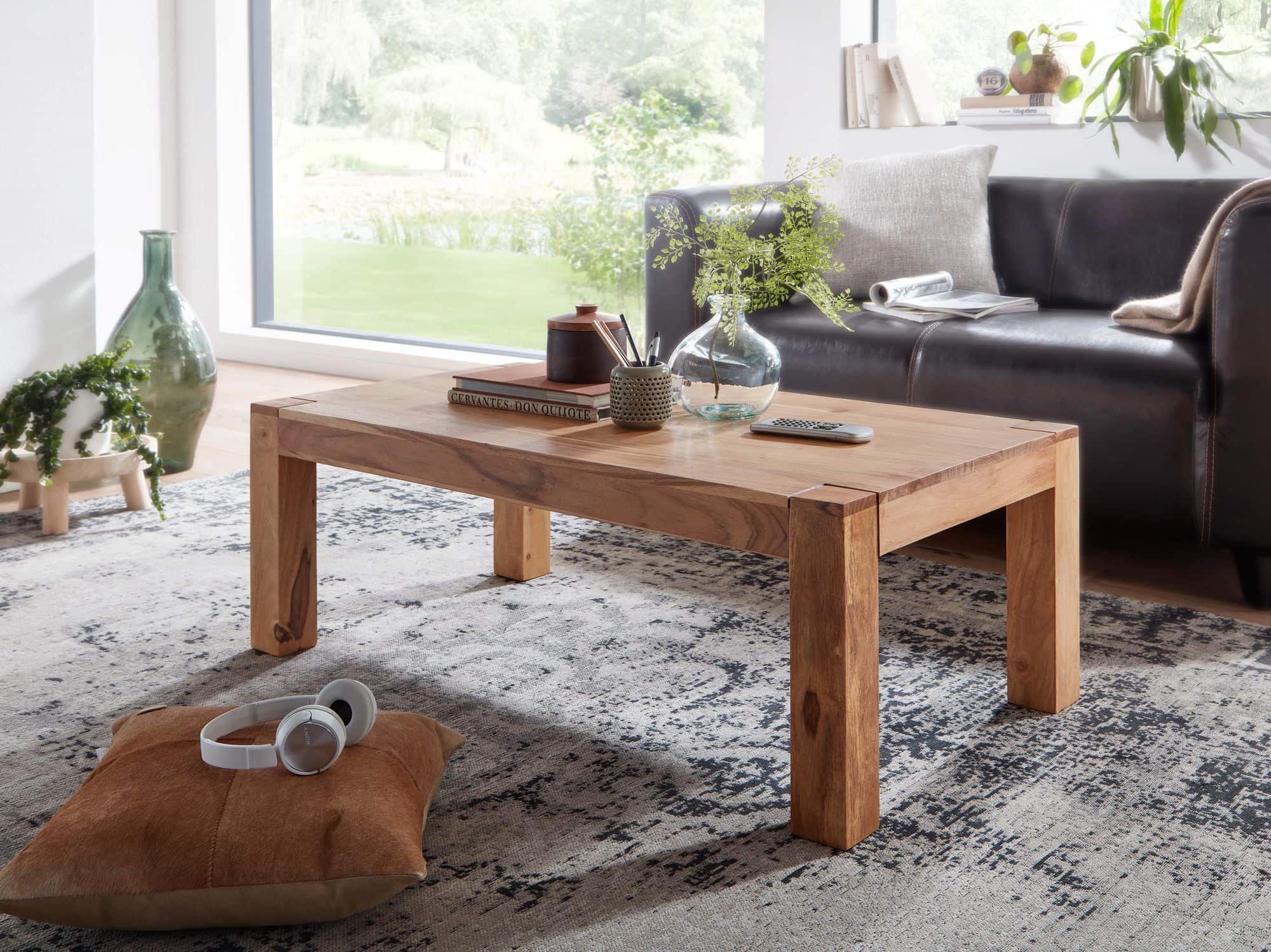 Couchtisch MUMBAI Massiv-Holz Akazie 110 cm breit Wohnzimmer-Tisch Design Natur-Produkt Landhaus-Stil Beistelltisch Couchtisch MUMBAI Massiv-Holz Akazie 110 cm breit Wohnzimmer-Tisch Design Natur-Produkt Landhaus-Stil Beistelltisch