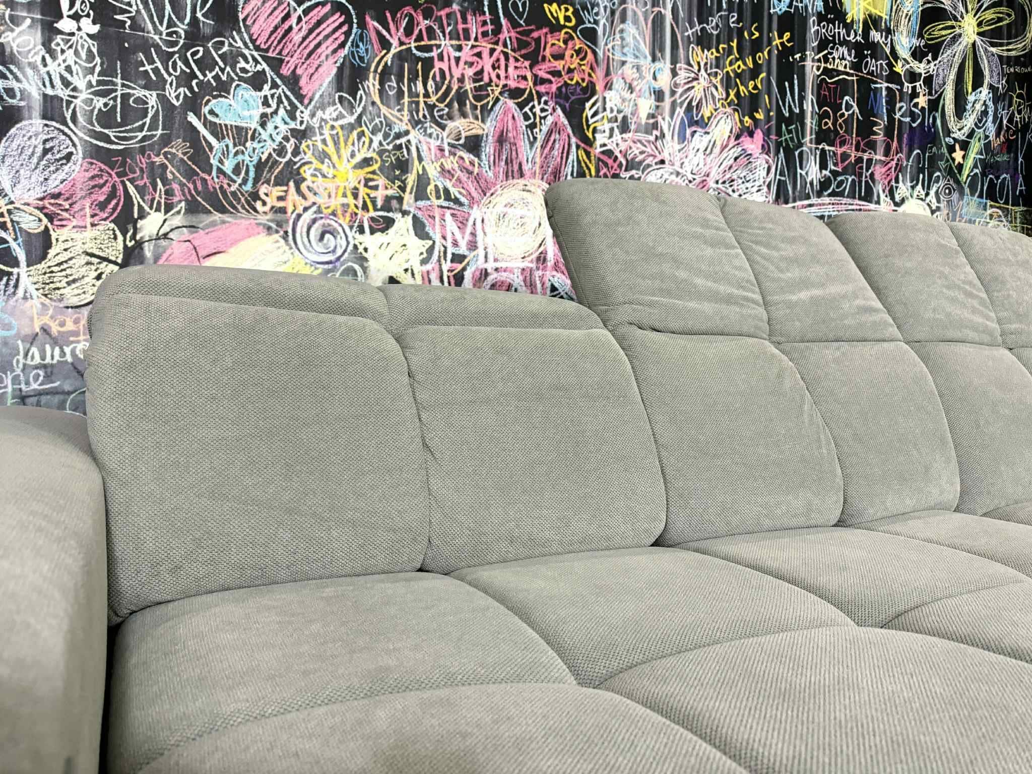 Sofa Amora Grau Mikrofaser rechts mit Elektrofunktion | Mikrofaser Flachgewebe