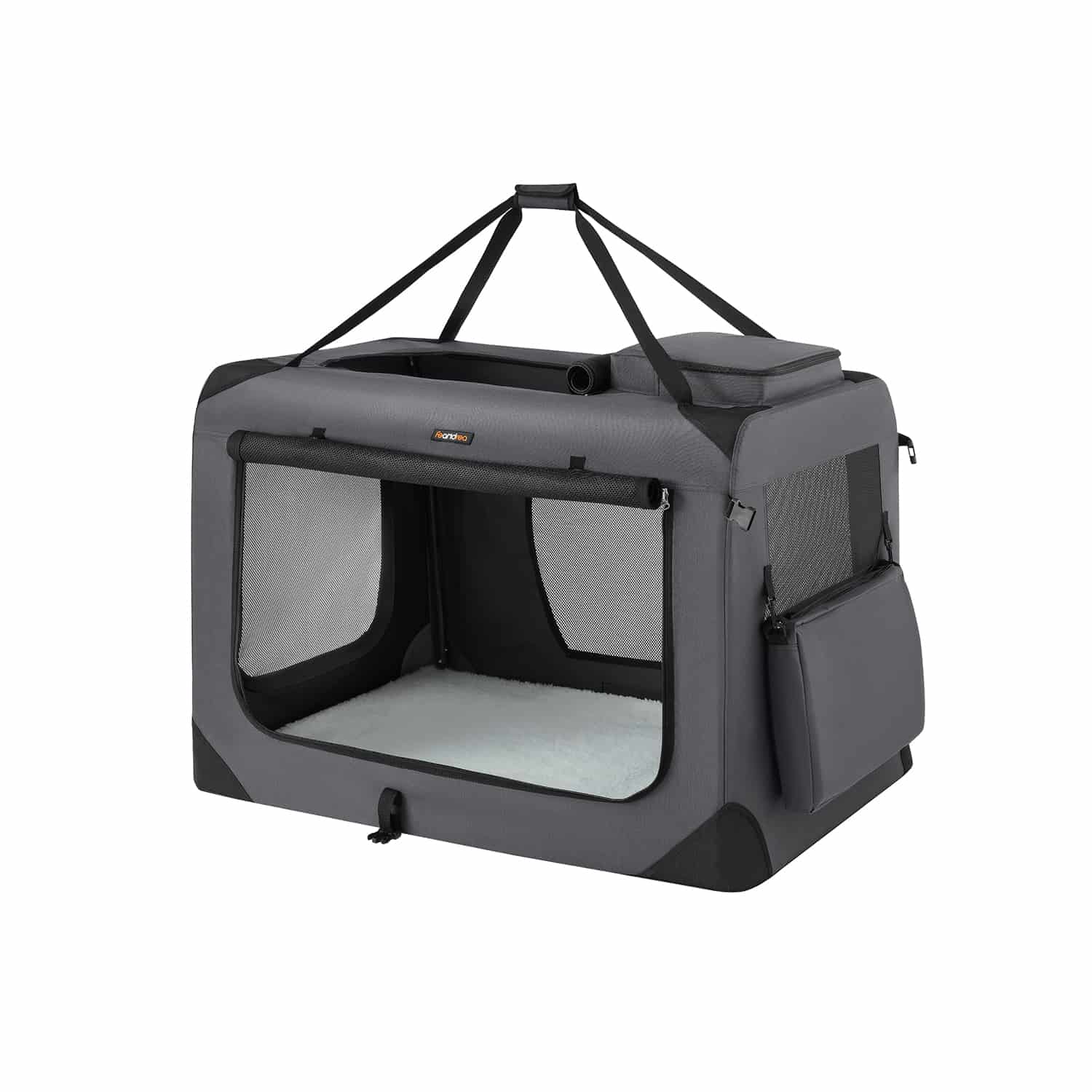 Hundebox faltbar Metallrahmen mit Griffen grau-PDC10G01 Hundebox faltbar Metallrahmen mit Griffen grau-PDC10G01