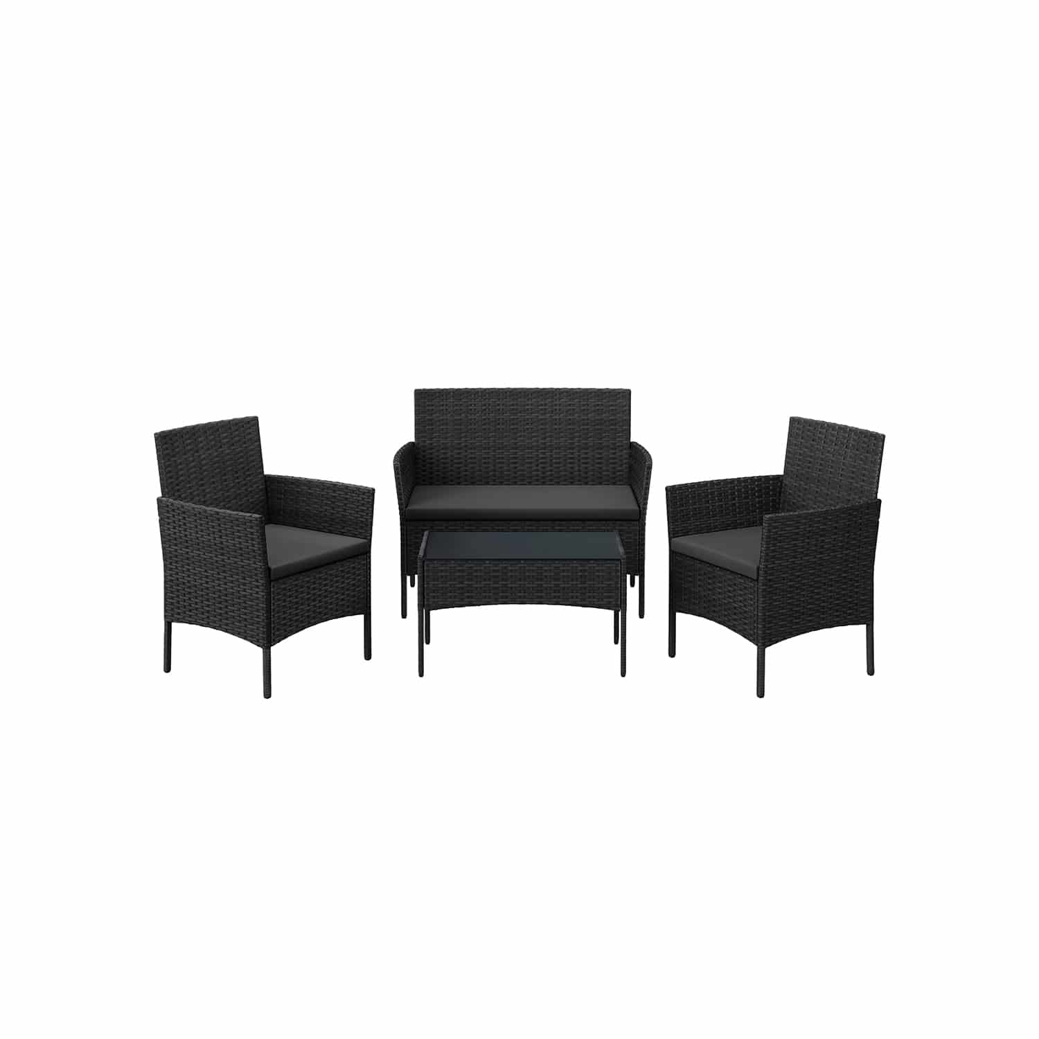 Balkonmöbel aus PE-Polyrattan schwarz-grau-B34GGF004B06 Balkonmöbel aus PE-Polyrattan schwarz-grau-B34GGF004B06