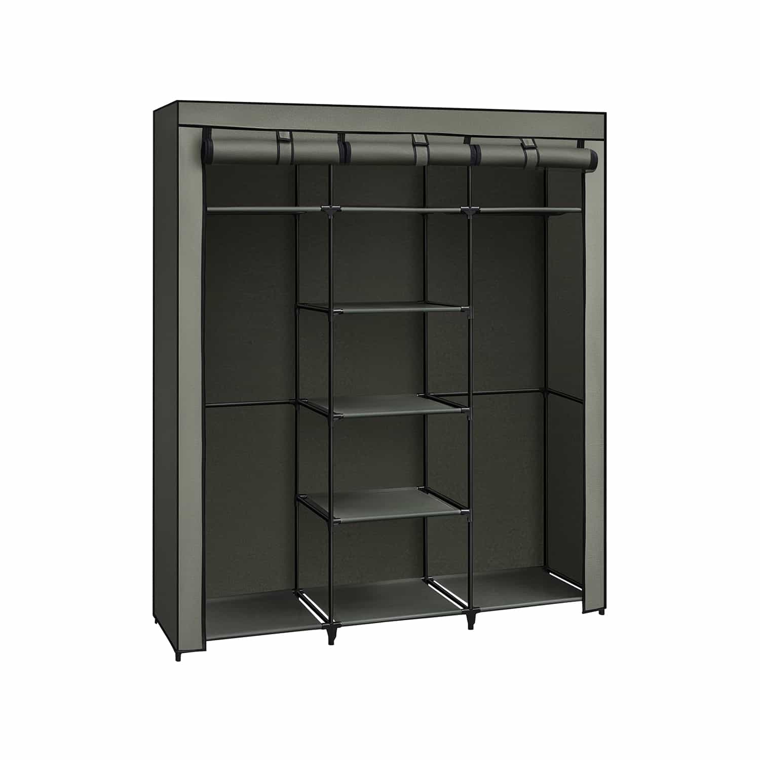 Kleiderschrank Stoffschrank faltbare Garderobe mit Kleiderstangen Kleiderschrank Stoffschrank faltbare Garderobe mit Kleiderstangen