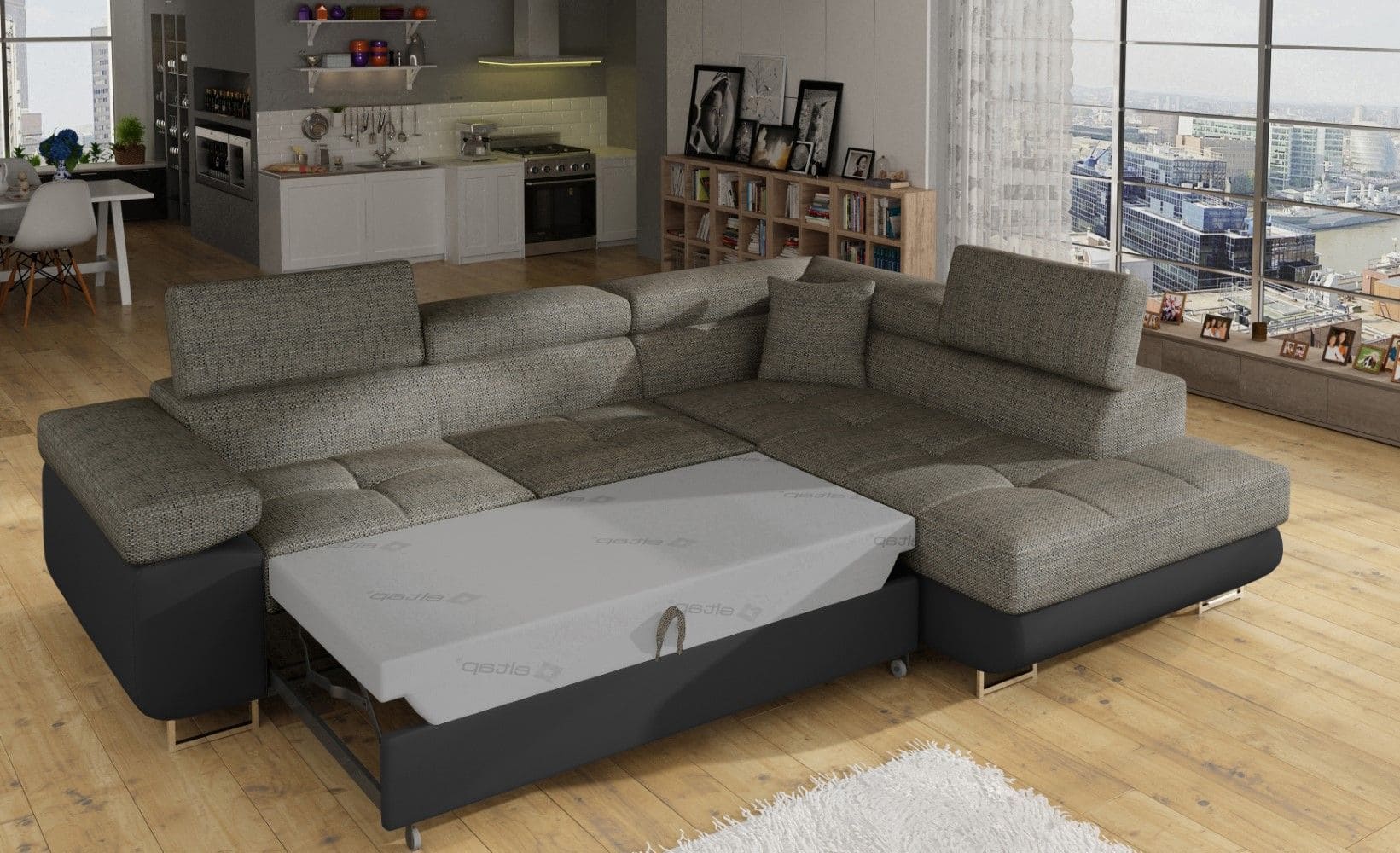 Eltap Ecksofa Anton Berlin & Soft mit Schlaffunktion