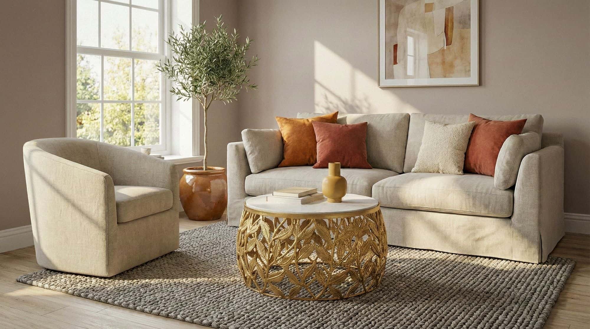 Couchtisch 60cm Gold mit weißer Marmor Tischplatte - Wohnzimmertisch rund - Sofatisch modern - Beistelltisch Aluminium - Design Beistelltisch Wohnzimmer Metallgestell Handmade Couchtisch 60cm Gold mit weißer Marmor Tischplatte - Wohnzimmertisch rund - Sofatisch modern - Beistelltisch Aluminium - Design Beistelltisch Wohnzimmer Metallgestell Handmade