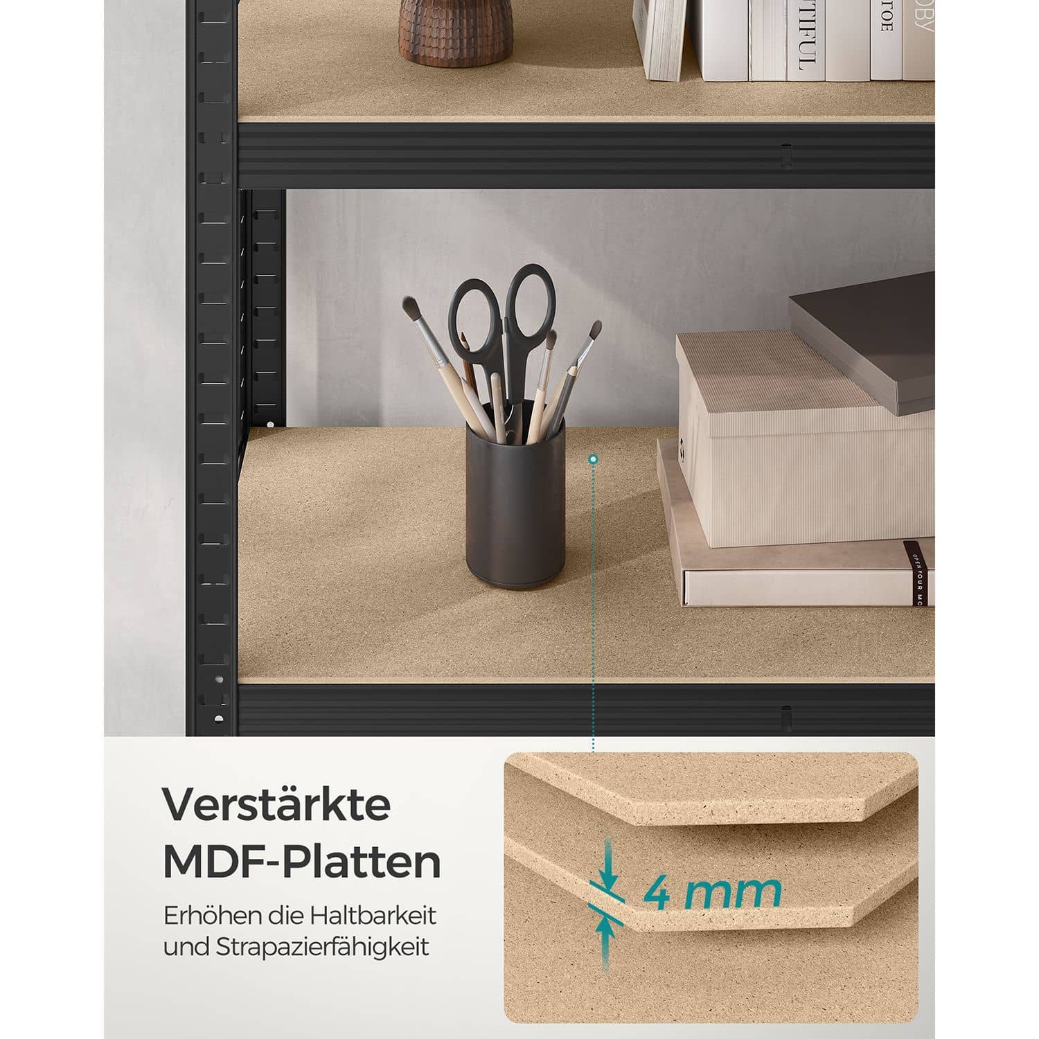 Lagerregale 2er Set, 200 x 100 x 50 cm schwarz Lagerregale 2er Set, 200 x 100 x 50 cm schwarz