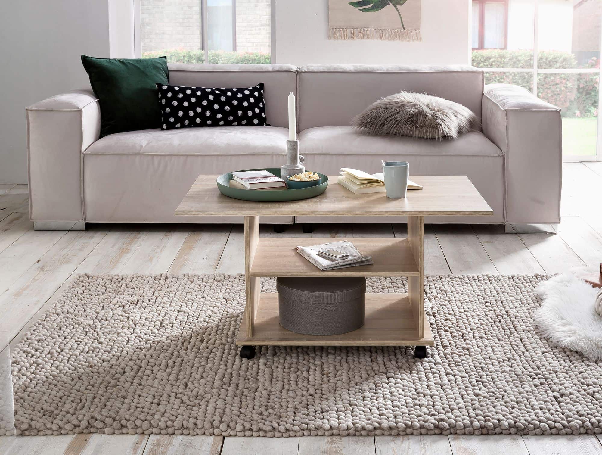 47542-WOHNLING-Couchtisch-MOVE-Sonoma-WL5-739-WL5_4 Design Couchtisch WL5.739 95 x 51 x 54,5 cm Sonoma Drehbar mit Rollen