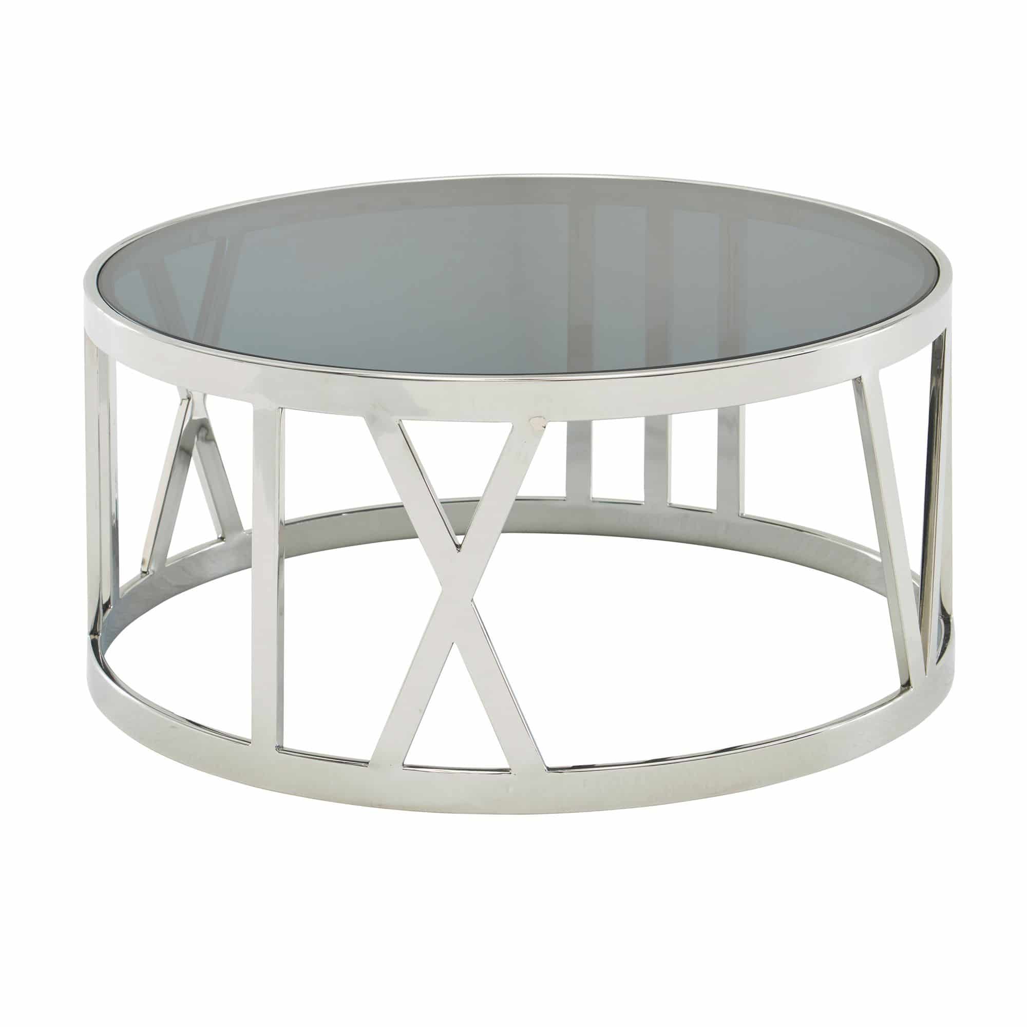 Couchtisch Glas Metall 60x60x30 cm Sofatisch Silber Couchtisch Glas Metall 60x60x30 cm Sofatisch Silber