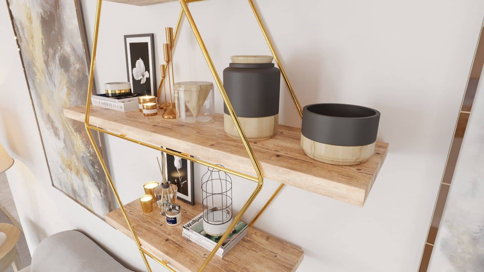 Prizma - gold - Wandregal