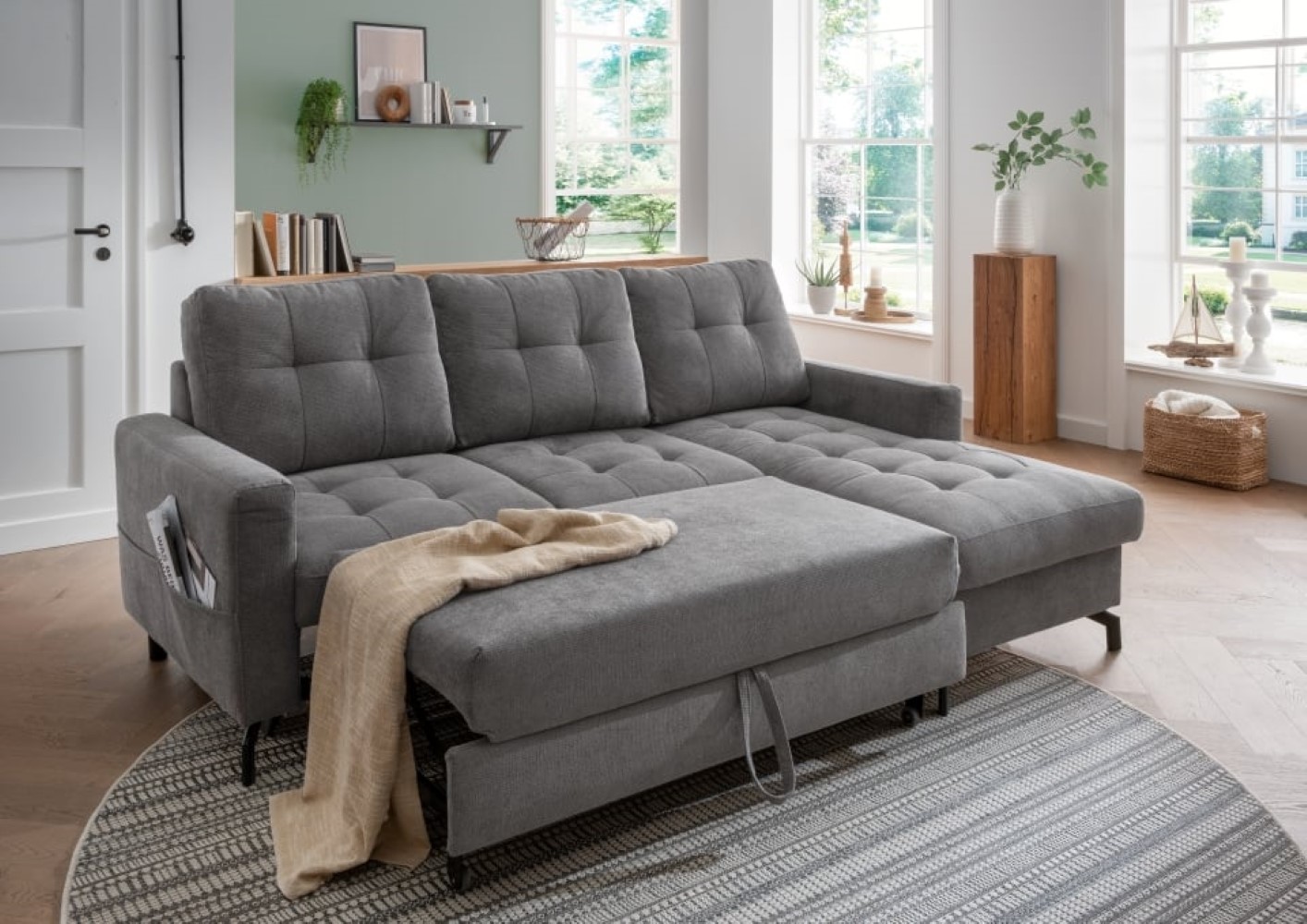 Benformato_Treviso_2F-RECBK_9309_F10-3 Luxus-Mikrofaser: Dunkelgrau - Benformato Sofa Treviso