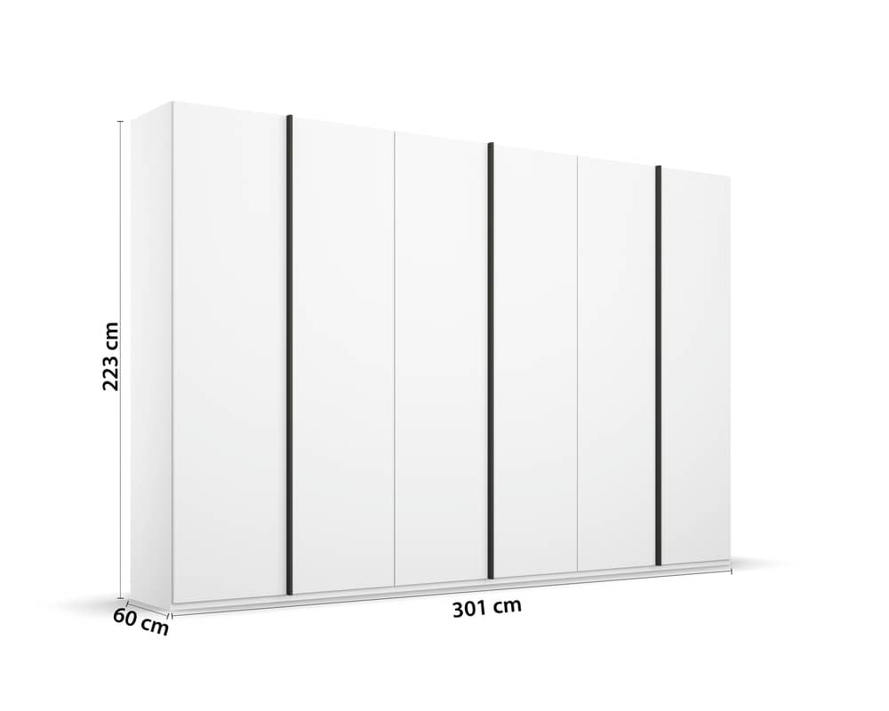 6-türiger Kleiderschrank SKAT Meridian von Rauch - Alpinweiß, Seidengrau, Graphit, Soft-Close, Made in Germany