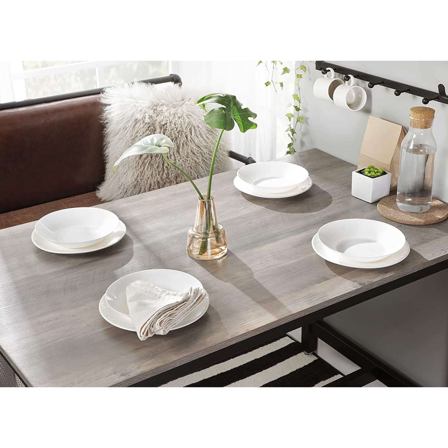 LBT015B02-3 Modernes Ambiente: VASAGLE Bartisch-Set, 120 x 60 x 90 cm, Holz und Stahl