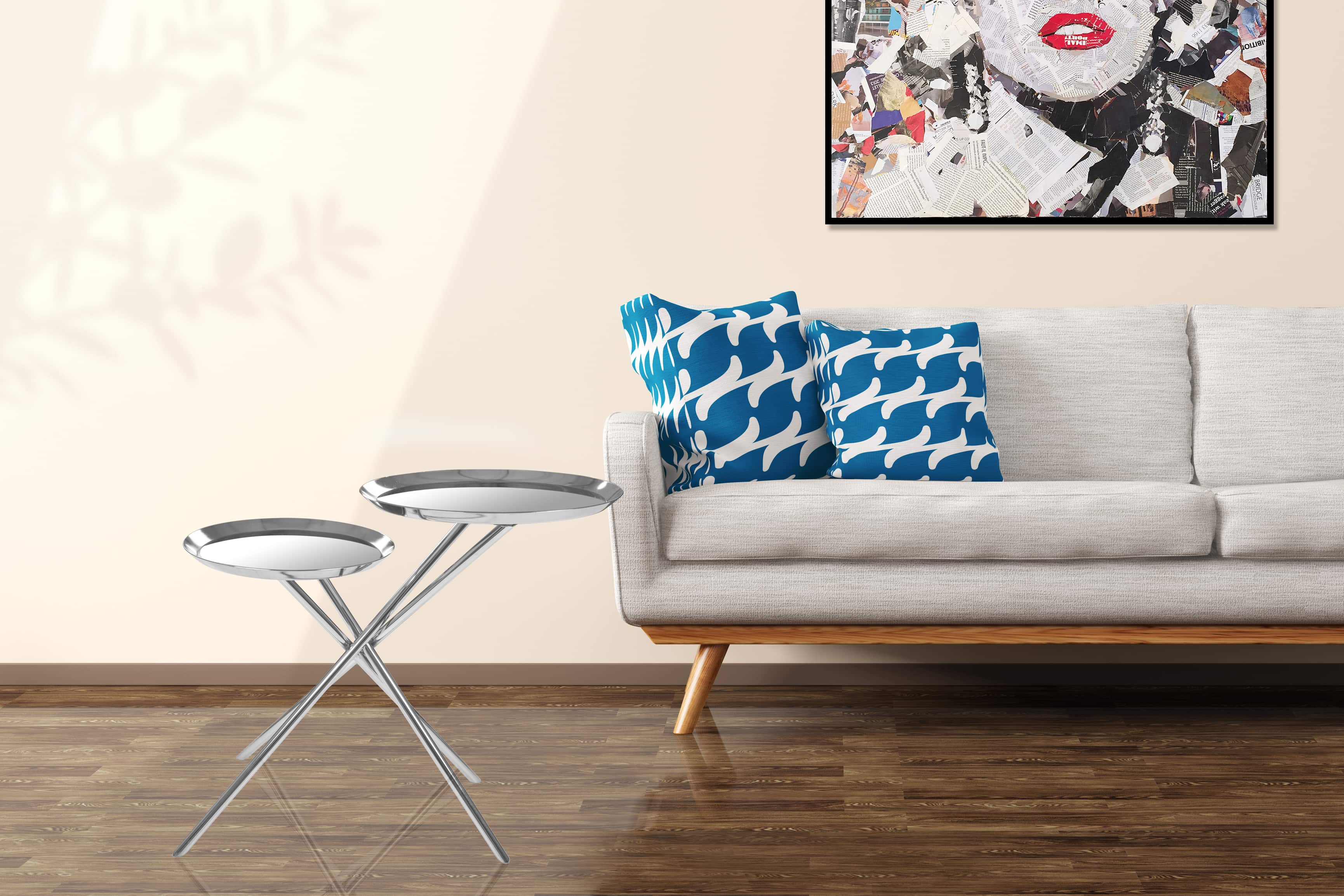 Beistelltisch Ella 110 Silber Beistelltisch Ella 110 Silber