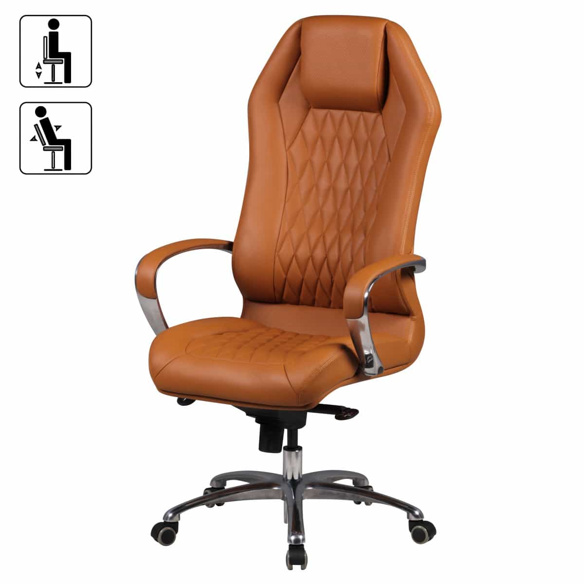 40236-AMSTYLE-Chefsessel-Monterey-Echtleder-SPM1-_2 Bürostuhl MONTEREY Echt-Leder Caramel Schreibtischstuhl 120KG Chefsessel hohe Rückenlehne mit Kopfstütze X-XL