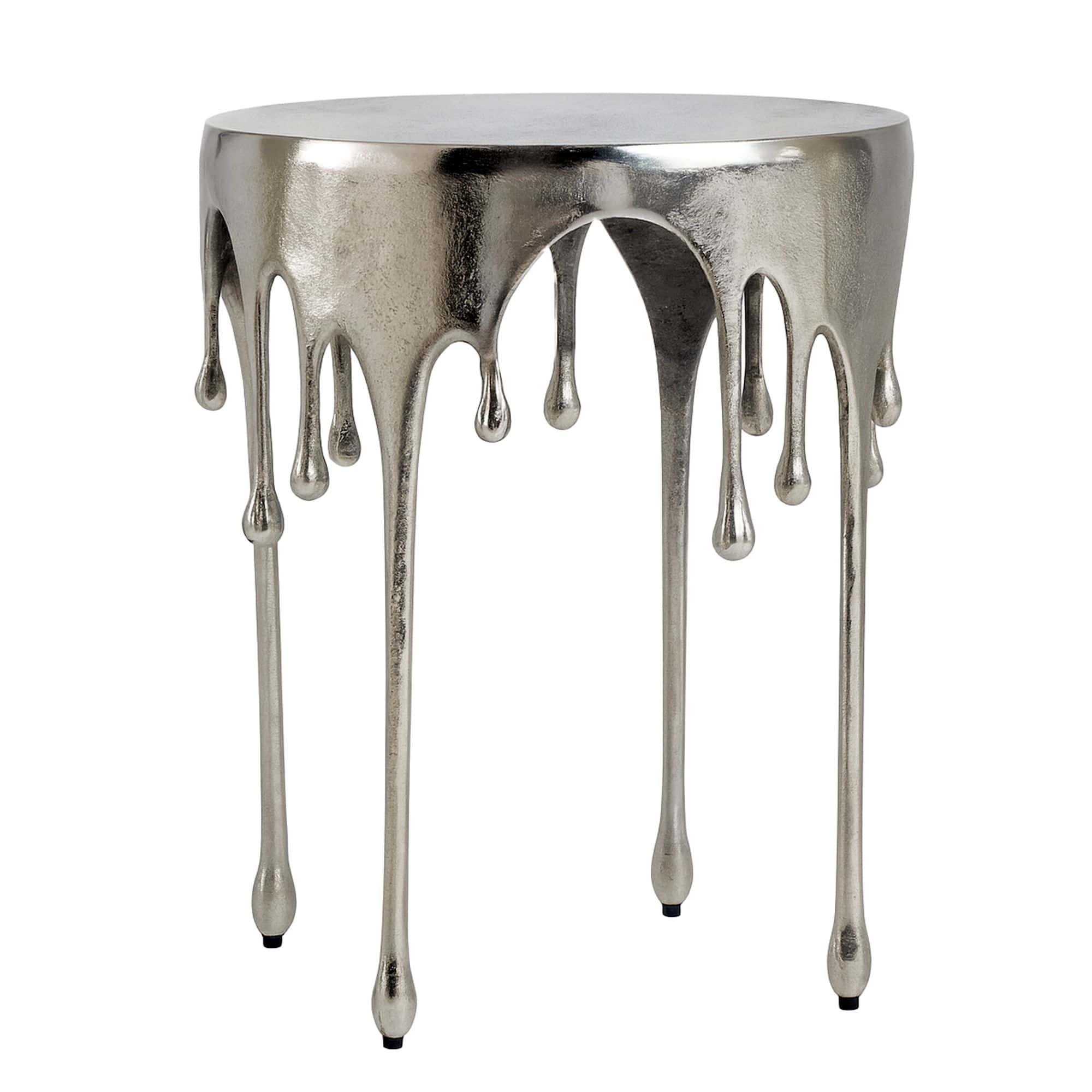 Beistelltisch Silber 43cm Aluminium Tisch Rund - Design Anstelltisch Alu Modern - Wohnzimmertisch Metall Tropfen - Metalltisch Dekotisch Couchtisch Handmade Beistelltisch Silber 43cm Aluminium Tisch Rund - Design Anstelltisch Alu Modern - Wohnzimmertisch Metall Tropfen - Metalltisch Dekotisch Couchtisch Handmade