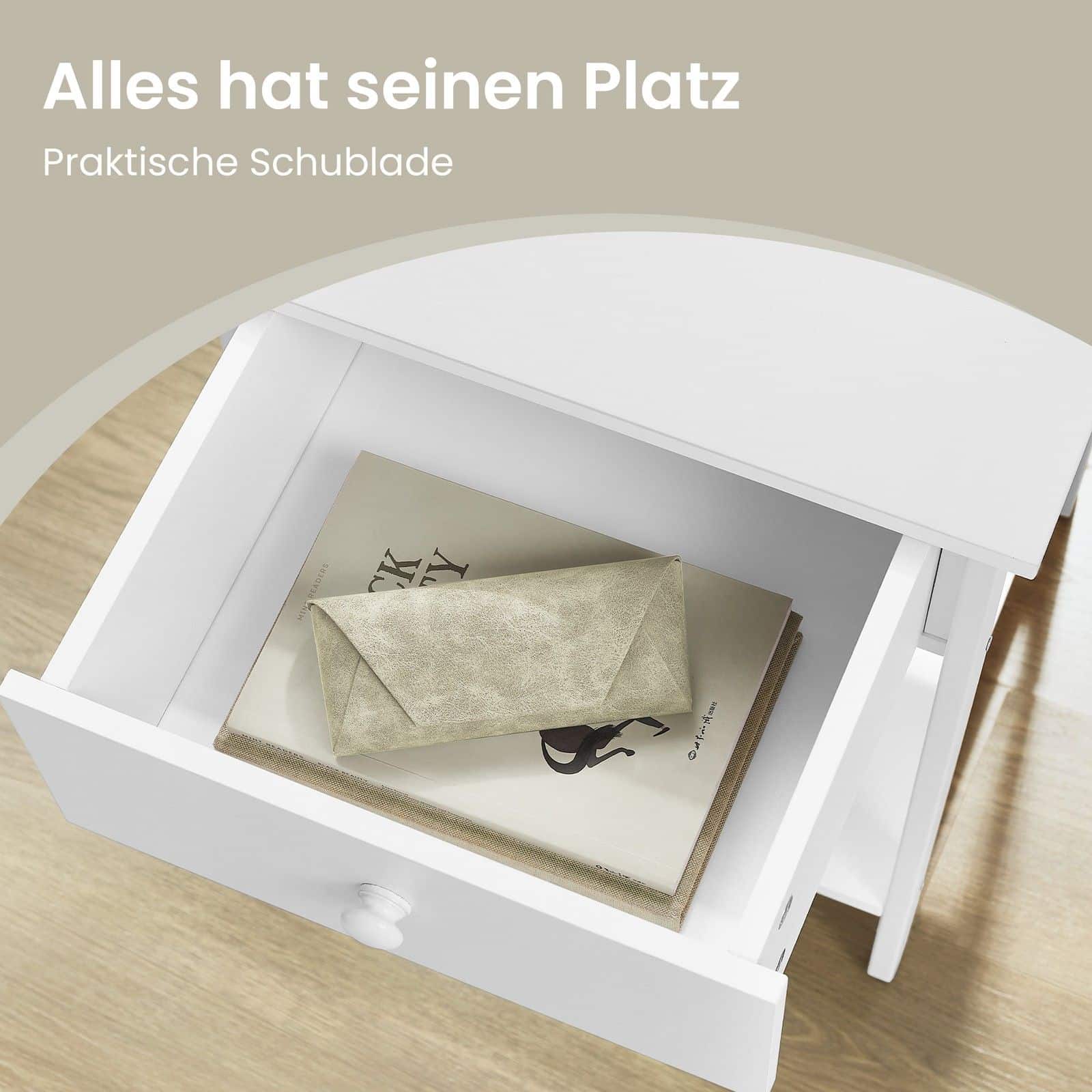 2 Nachtkommoden, mit Schublade, Beistelltisch für Schlafzimmer 2 Nachtkommoden, mit Schublade, Beistelltisch für Schlafzimmer