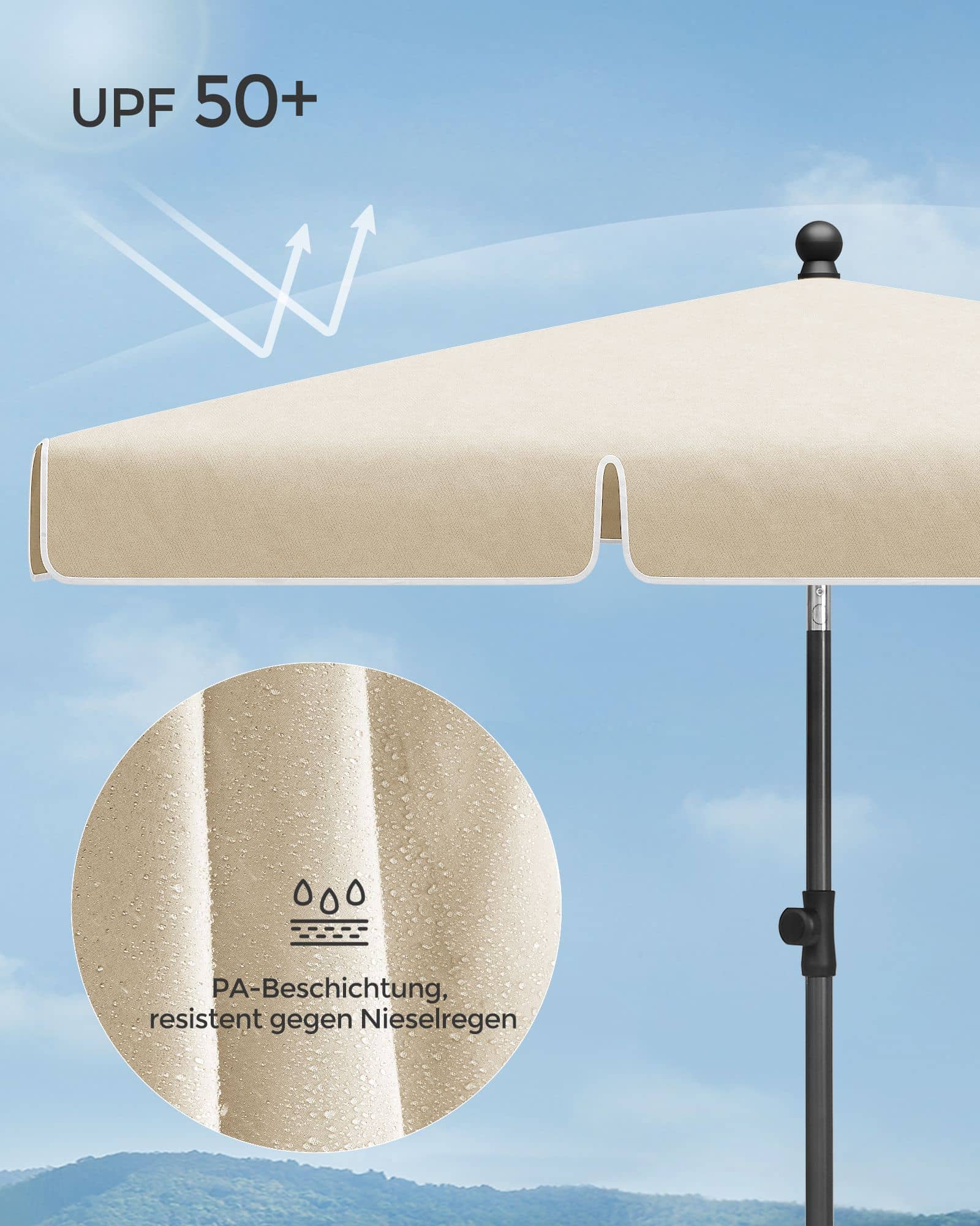 Sonnenschirm 230 x 150 cm knickbar und höhenverstellbar-GPU044M01 Sonnenschirm 230 x 150 cm knickbar und höhenverstellbar-GPU044M01