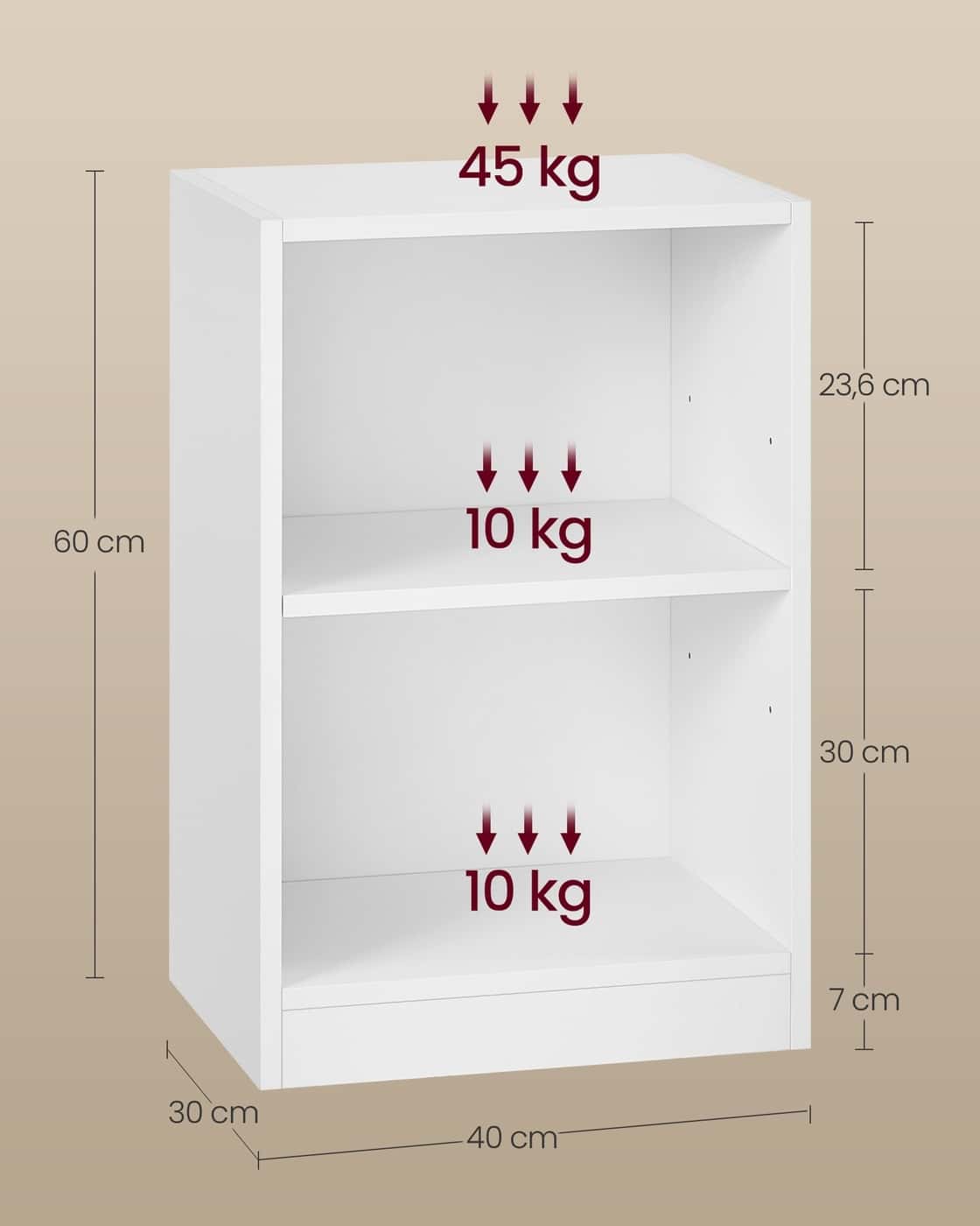 Custos Collection – Nachttische mit offenen Fächern für vielseitige Nutzung Wolkenweiß