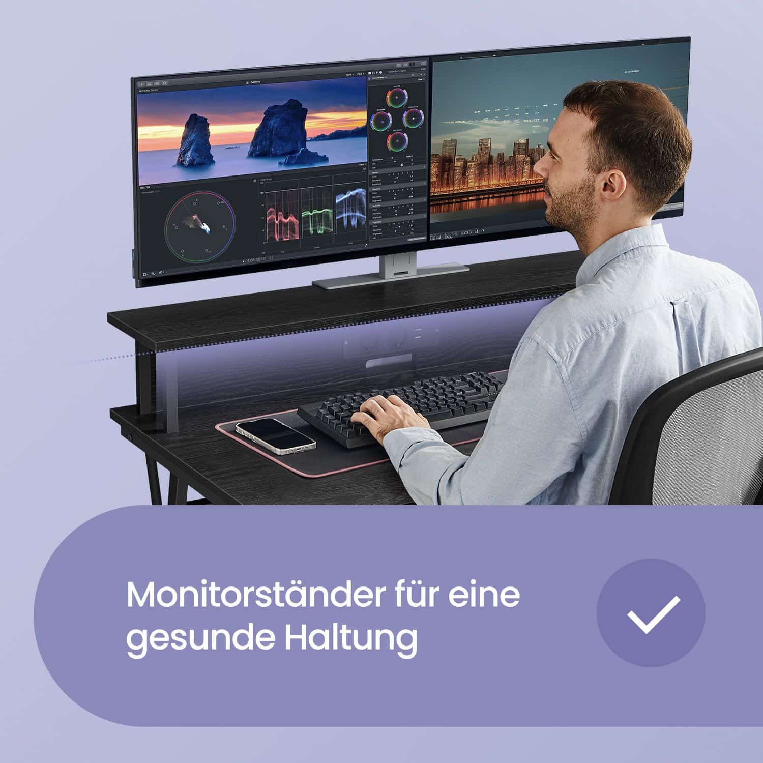 Gaming-Tisch mit LED-Beleuchtung Gaming-Tisch mit LED-Beleuchtung