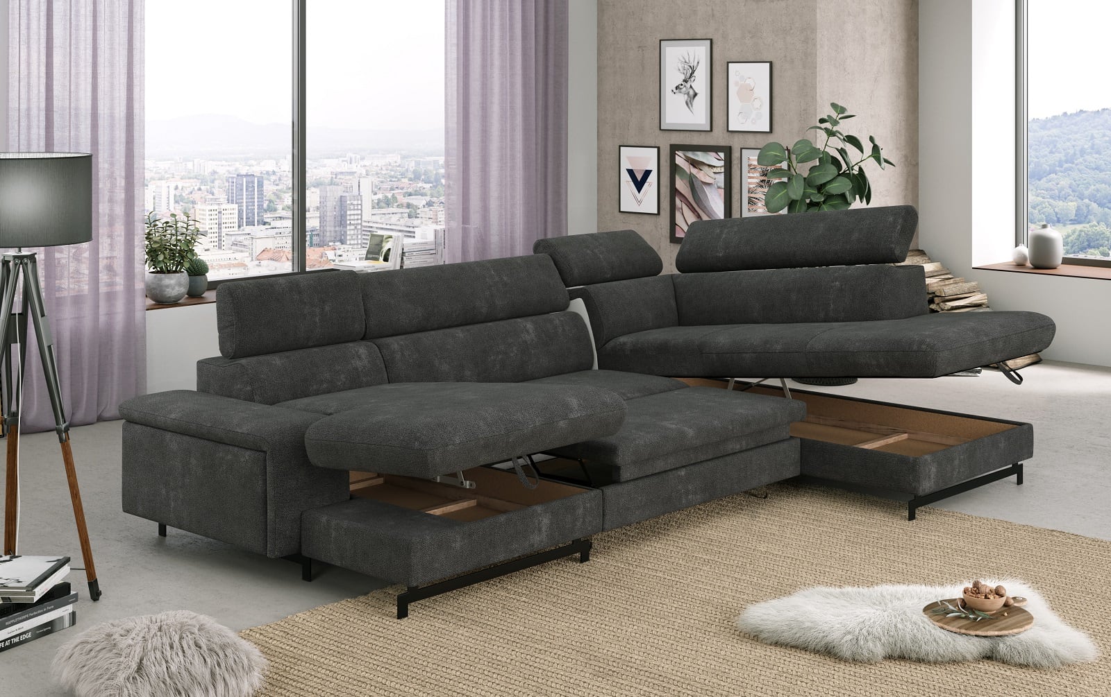 Emma Wohnlandschaft mit Schlaffunktion und Bettkasten - Cotta Emma Wohnlandschaft mit Schlaffunktion und Bettkasten - Cotta