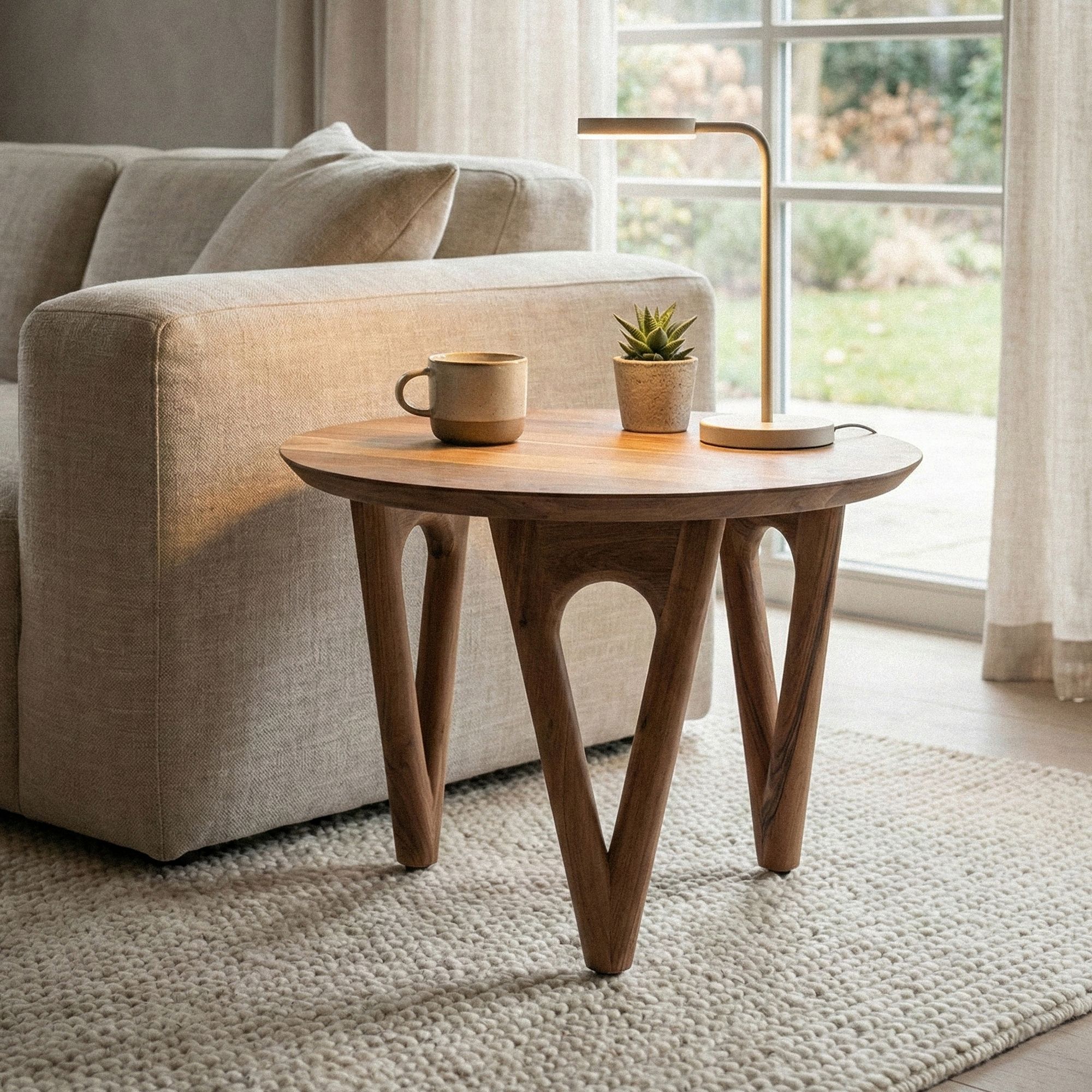 Couchtisch Rund 60 cm Wohnzimmertisch Akazie Massivholz - Sofatisch Holz - Loungetisch Modern - Massiver Design Tisch - Beistelltisch Landhaus Handmade Couchtisch Rund 60 cm Wohnzimmertisch Akazie Massivholz - Sofatisch Holz - Loungetisch Modern - Massiver Design Tisch - Beistelltisch Landhaus Handmade