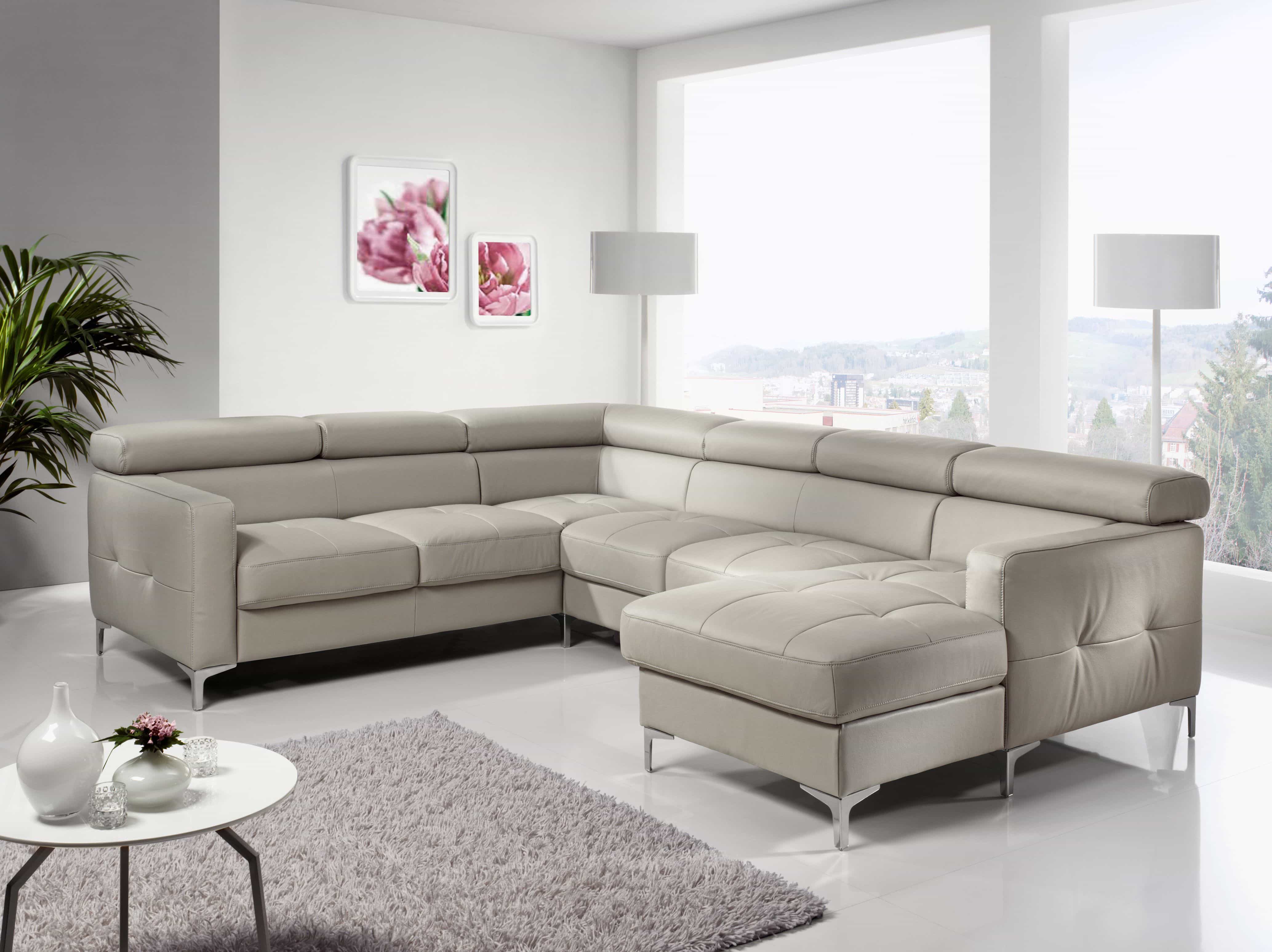 Echtleder Wohnlandschaft Sammy mit Schlaffunktion & Bettkasten - Cotta Echtleder Wohnlandschaft Sammy mit Schlaffunktion & Bettkasten - Cotta