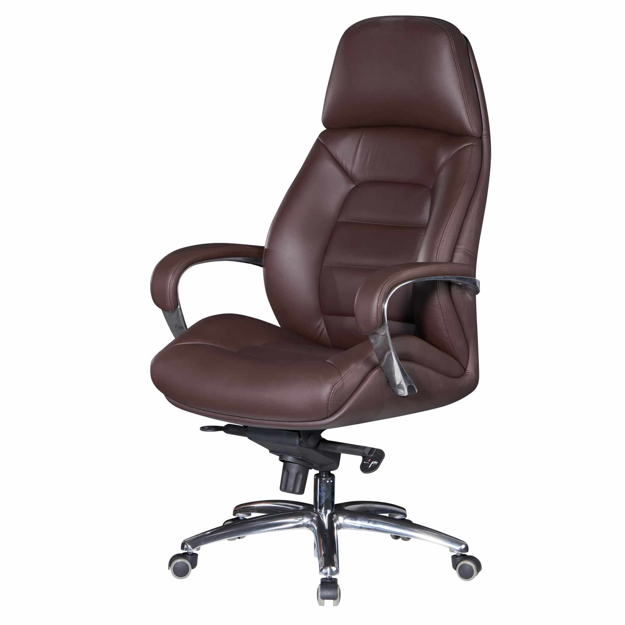 59474-Amstlye-Buerostuhl-Leder-braun-SPM1-437-SPM1-437_5 Designer Bürostuhl Bezug Echtleder Braun Schreibtischstuhl bis 120 kg