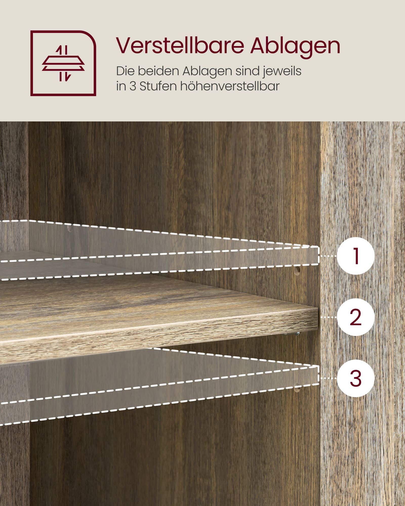 VASAGLE Küchenschrank – Glas, Stahl, Industrie-Look