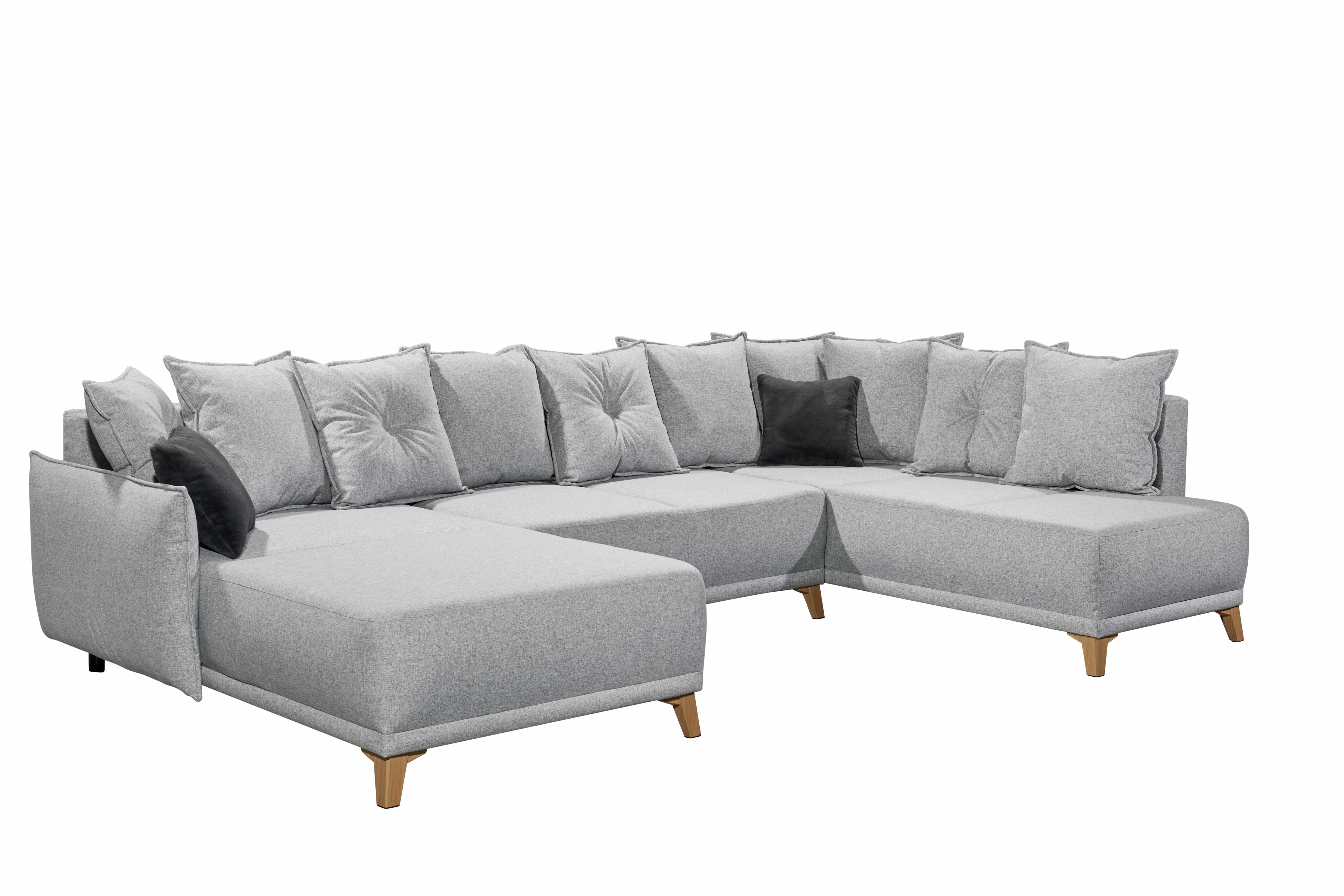 XXL Sofa mit Schlaffunktion - Silber - Pamplona XXL Sofa mit Schlaffunktion - Silber - Pamplona