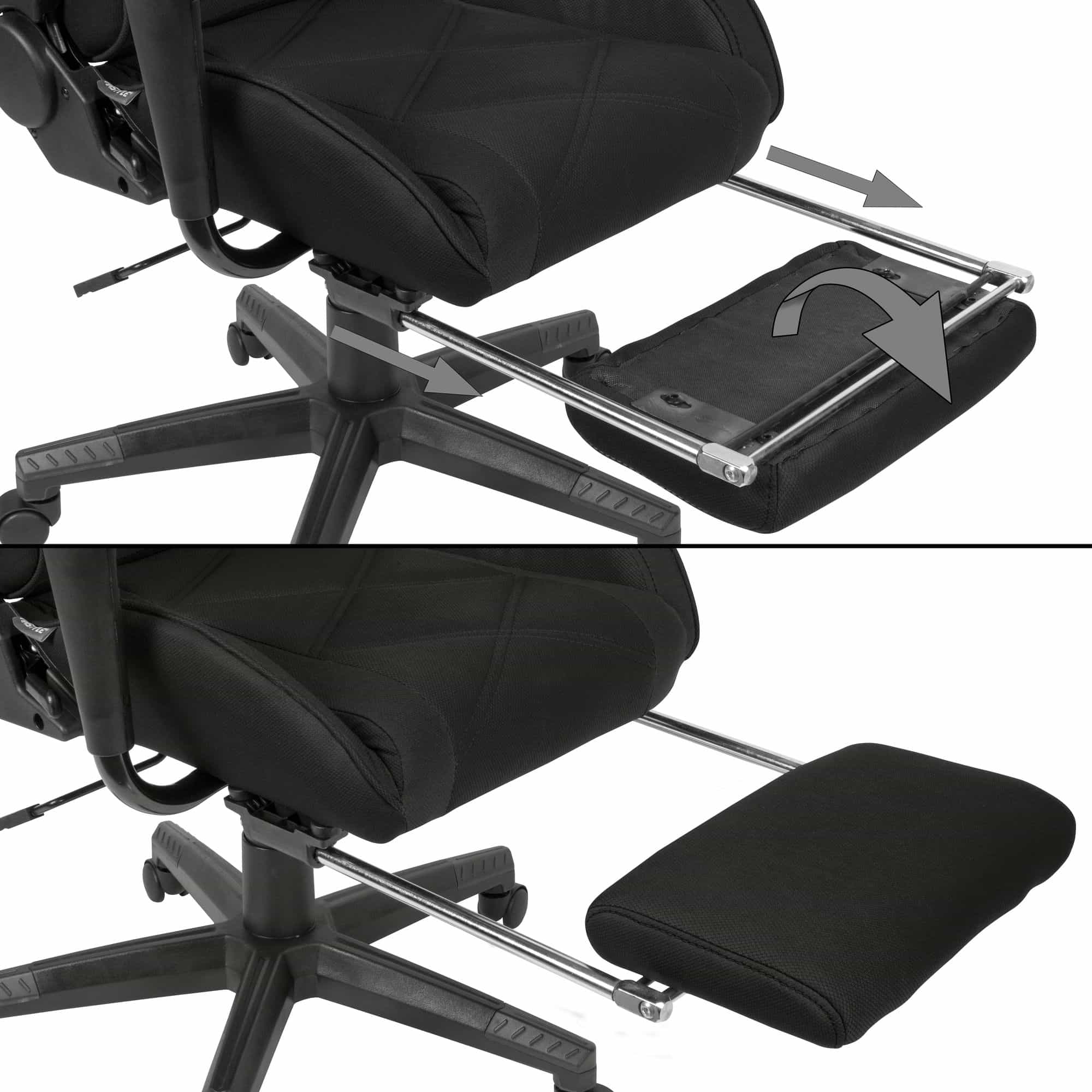 Gaming-Schreibtischstuhl Bezug Stoff Schwarz Drehstuhl bis 120 kg Gaming-Schreibtischstuhl Bezug Stoff Schwarz Drehstuhl bis 120 kg