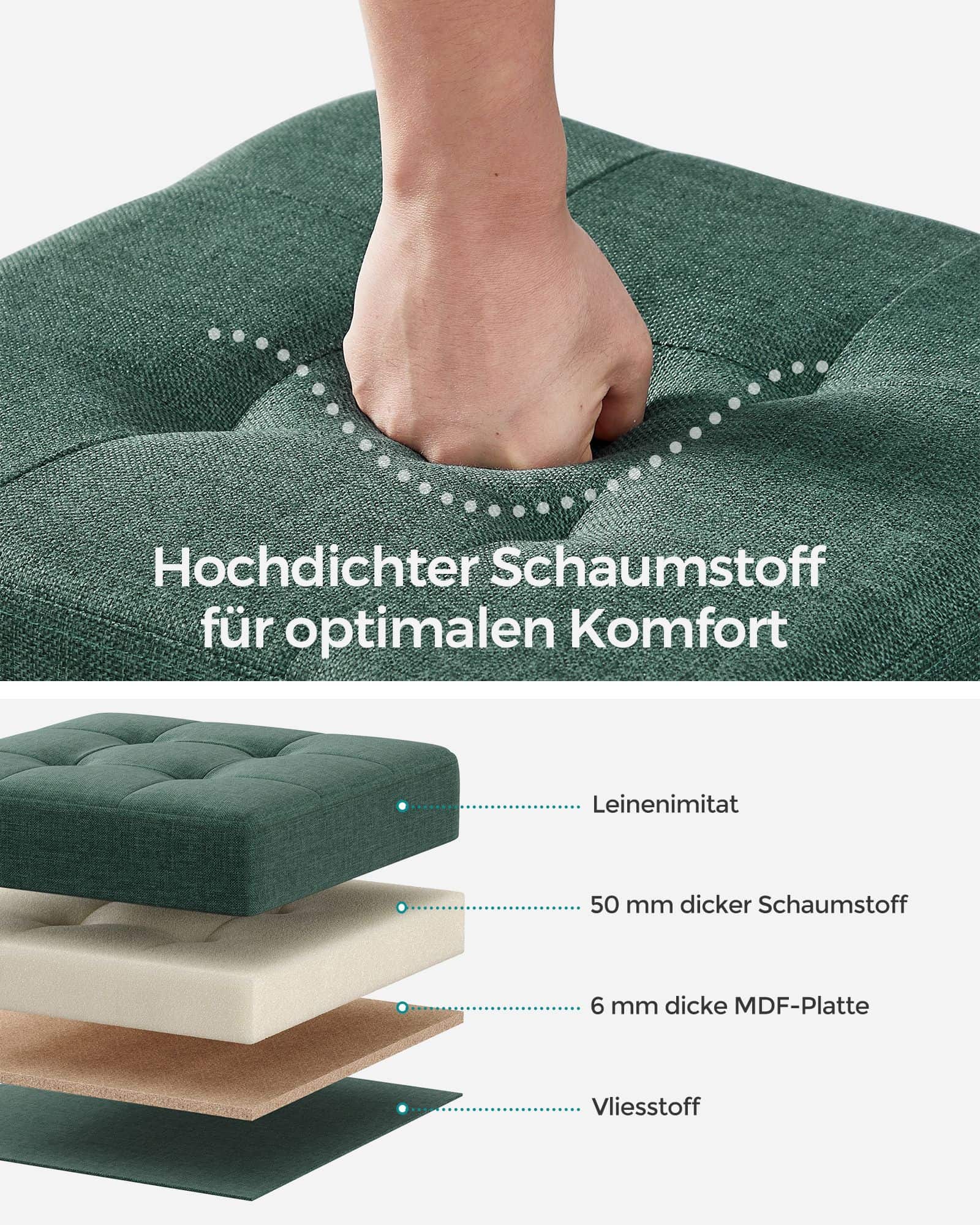 Sitzbank klappbar 38 x 38 x 40 cm mit Stauraum vintagegrün-LSF014C11 Sitzbank klappbar 38 x 38 x 40 cm mit Stauraum vintagegrün-LSF014C11
