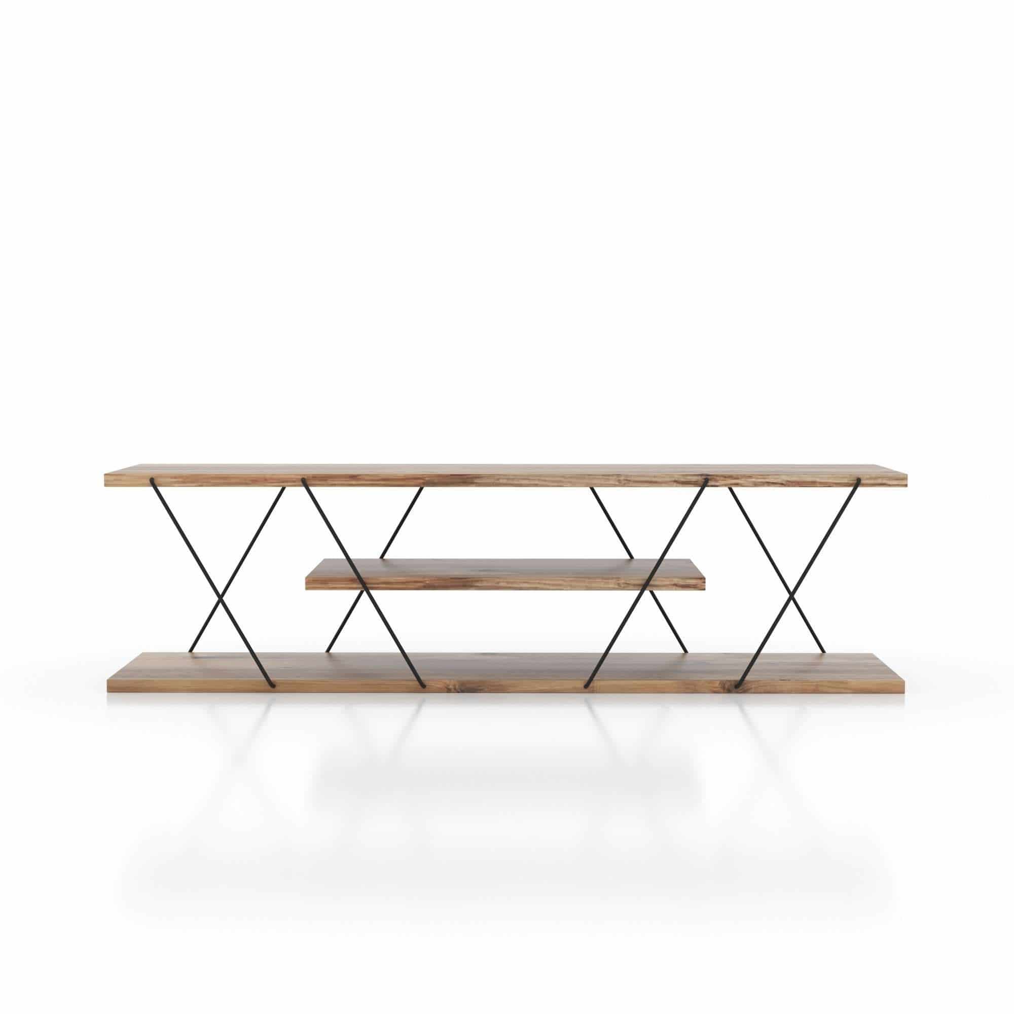 Canaz v2 - schwarz, Walnuss - TV Lowboard