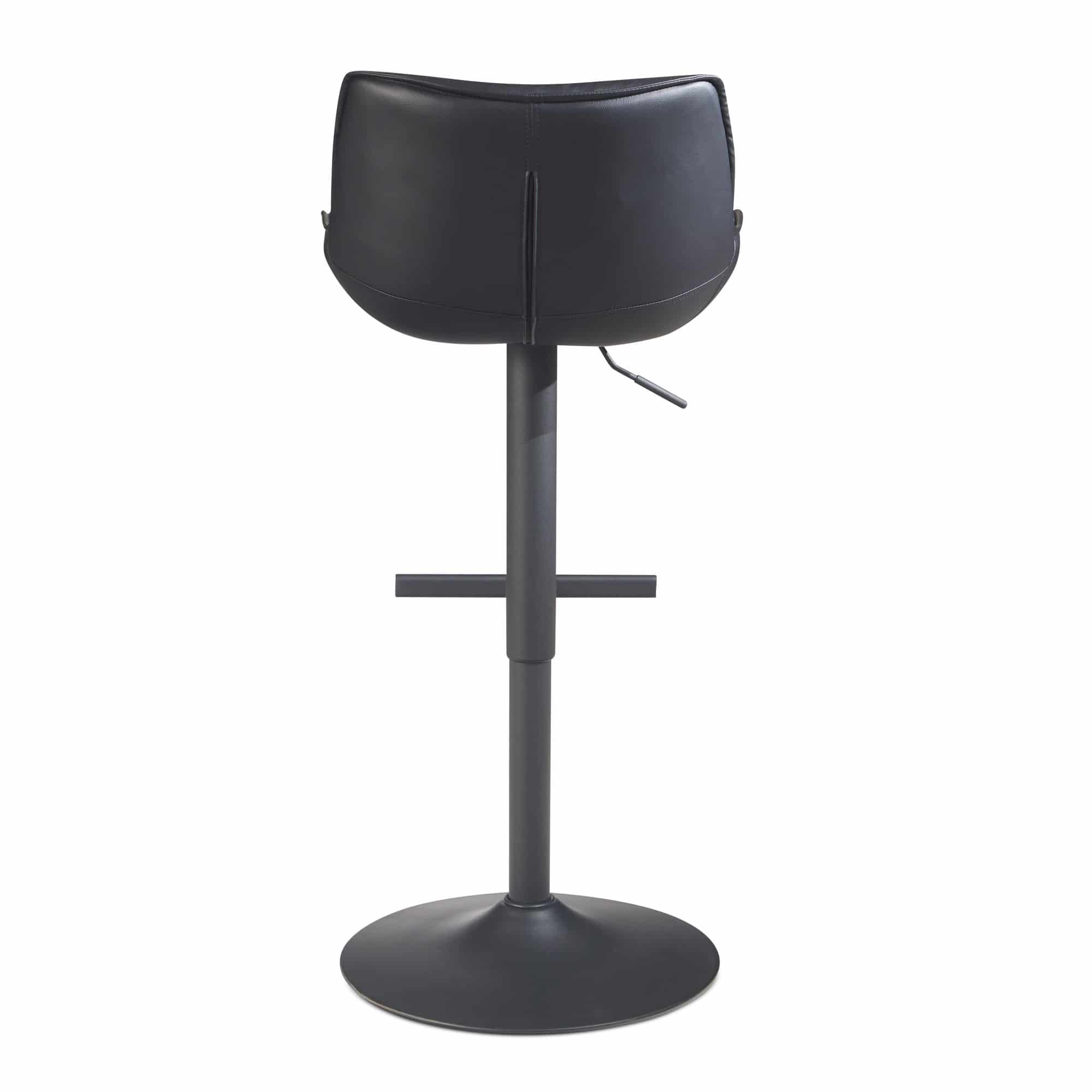 Barhocker Kunstleder Schwarz Hocker mit Lehne 86 - 106 cm