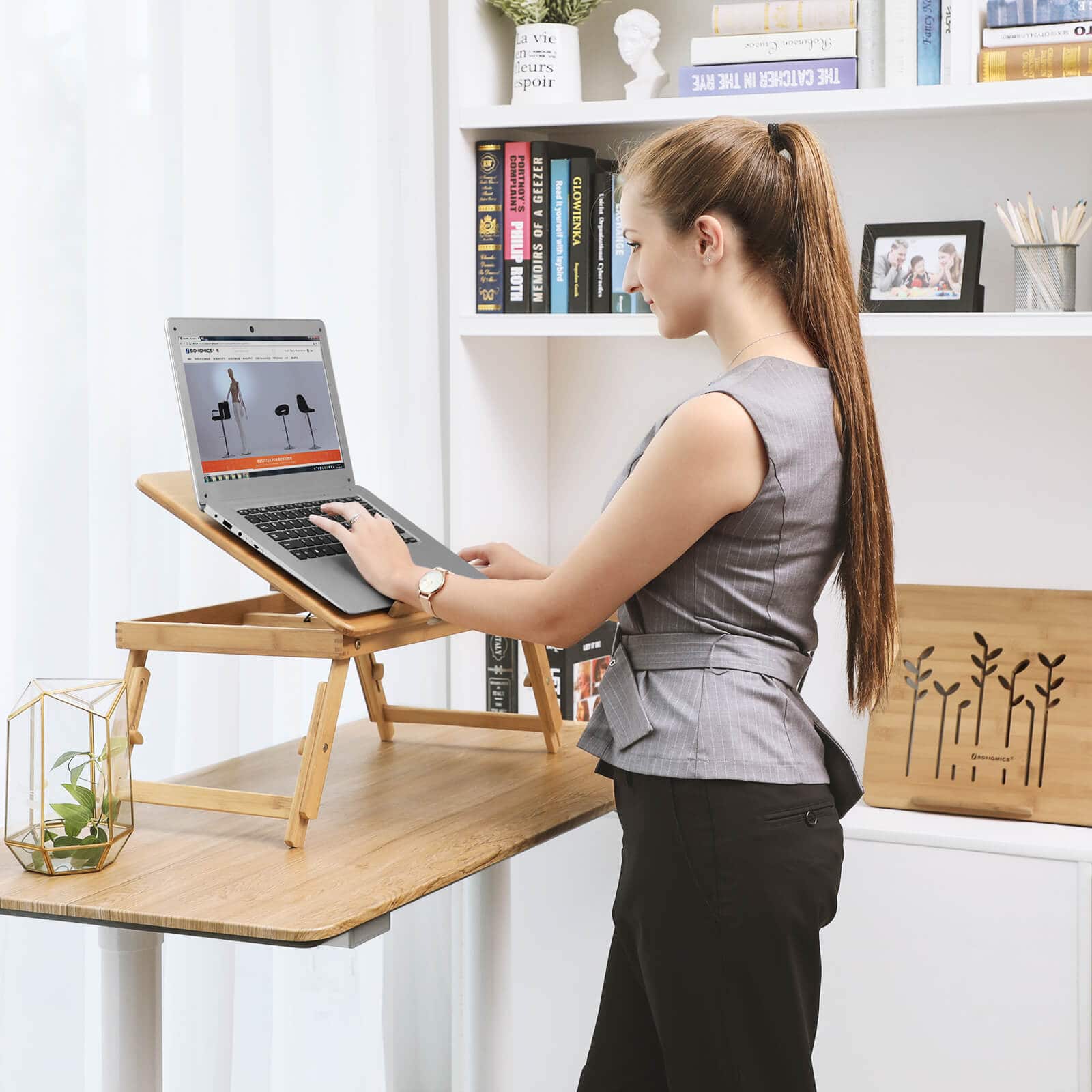 Verstellbarer Laptoptisch Bambus-LLD002 Verstellbarer Laptoptisch Bambus-LLD002