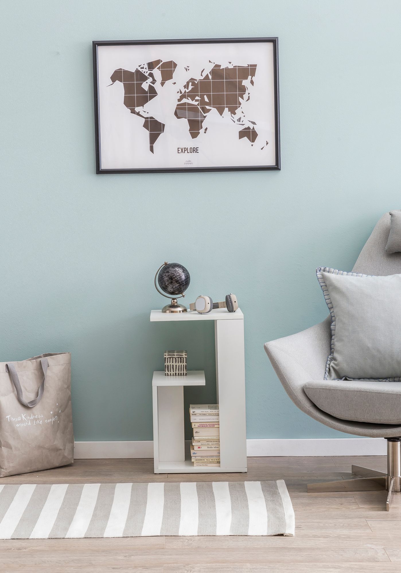 47465-WOHNLING-Regal-ABBY-35x29-5x60-cm-Weiss-WL5_4 Beistelltisch WL5.696 35x29,5x60 cm Holz Weiß Design Anstelltisch Sofa