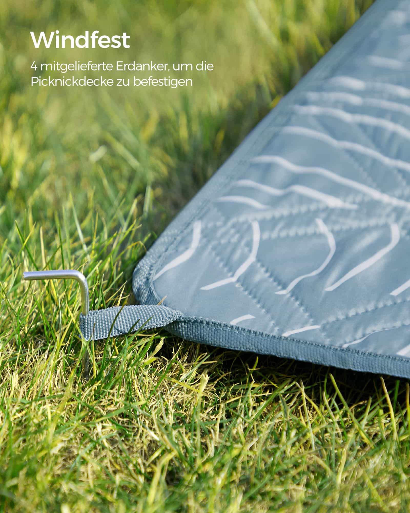 Picknickdecke 300 x 200 cm maschinenwaschbar und faltbar blau-GCM310Q03 Picknickdecke 300 x 200 cm maschinenwaschbar und faltbar blau-GCM310Q03