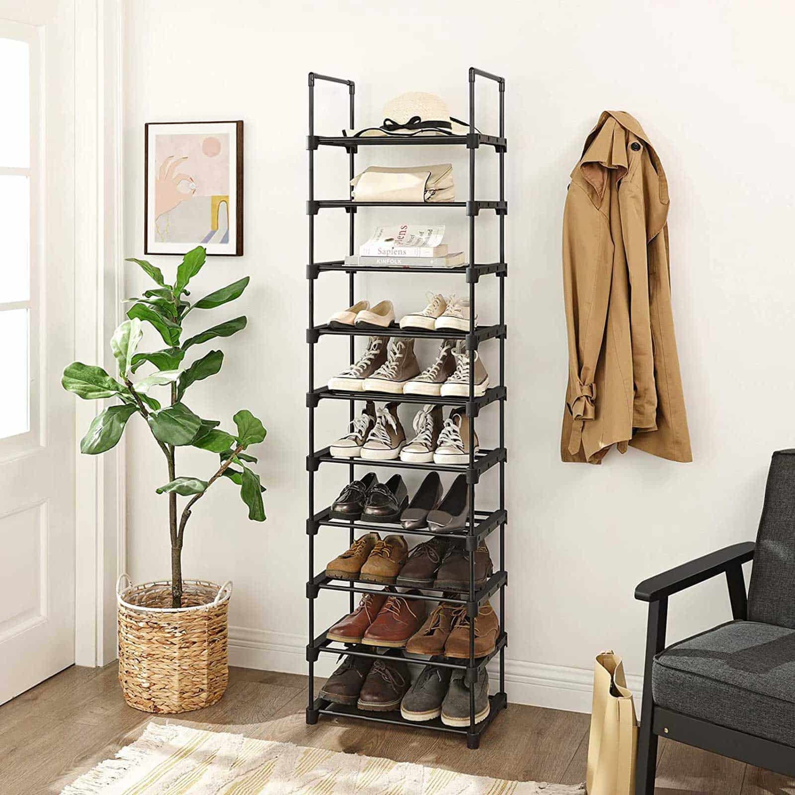 Schuhregal mit 10 Ablagen-B34LSA25BK Schuhregal mit 10 Ablagen-B34LSA25BK