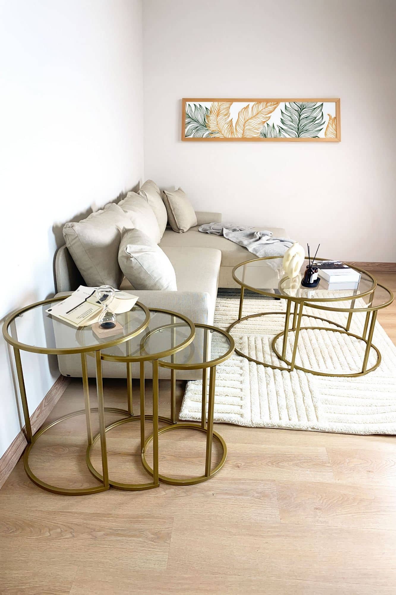 Alya - gold, transparent - 3er Satztisch Alya - gold, transparent - 3er Satztisch