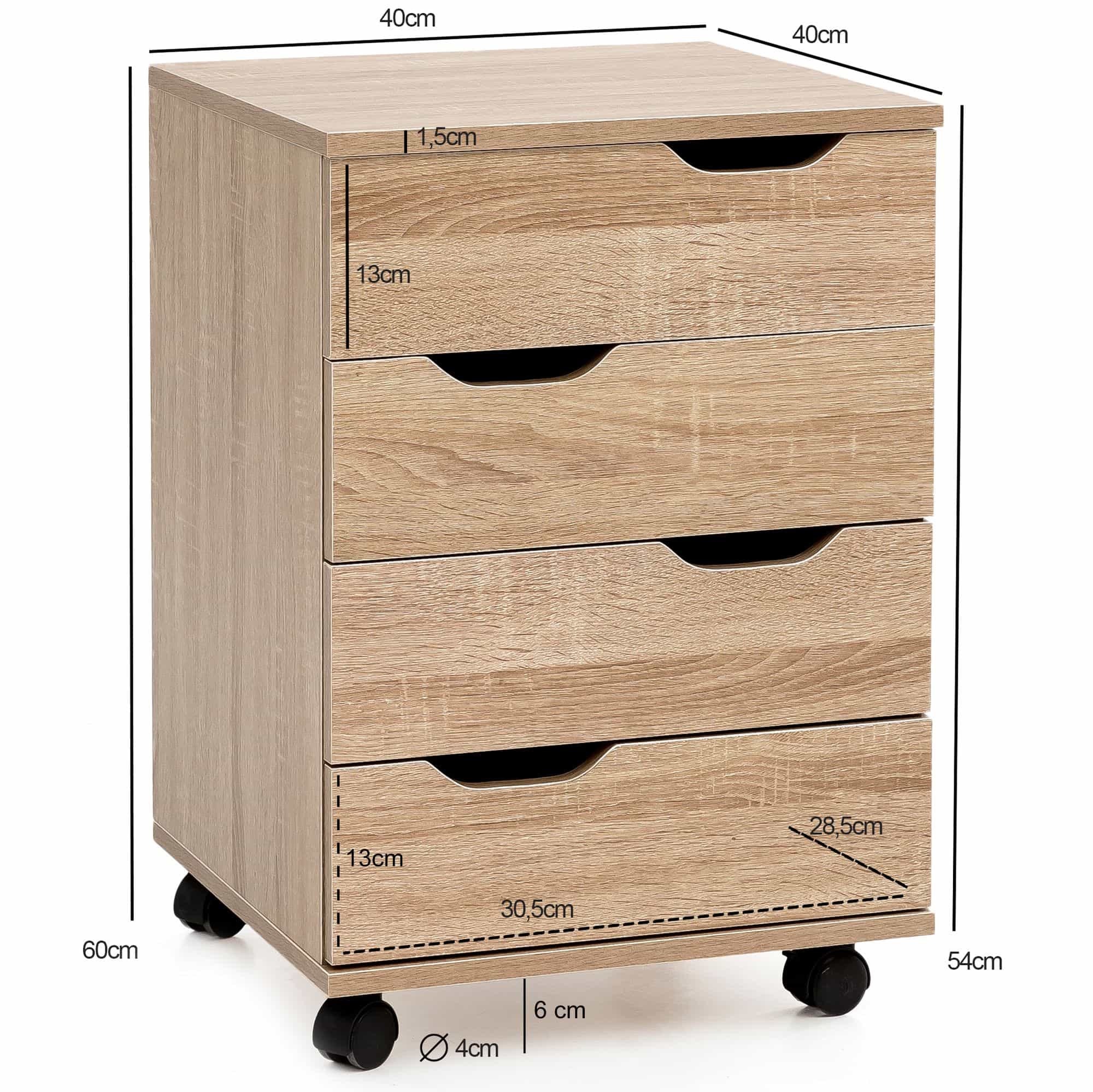 50140-WOHNLING-Rollcontainer-Haruko-40x40x59-cm-s_3byJRhgvkffca9 Rollcontainer WL5.931 Sonoma 40x60x40cm Schubladenschrank Büro Container