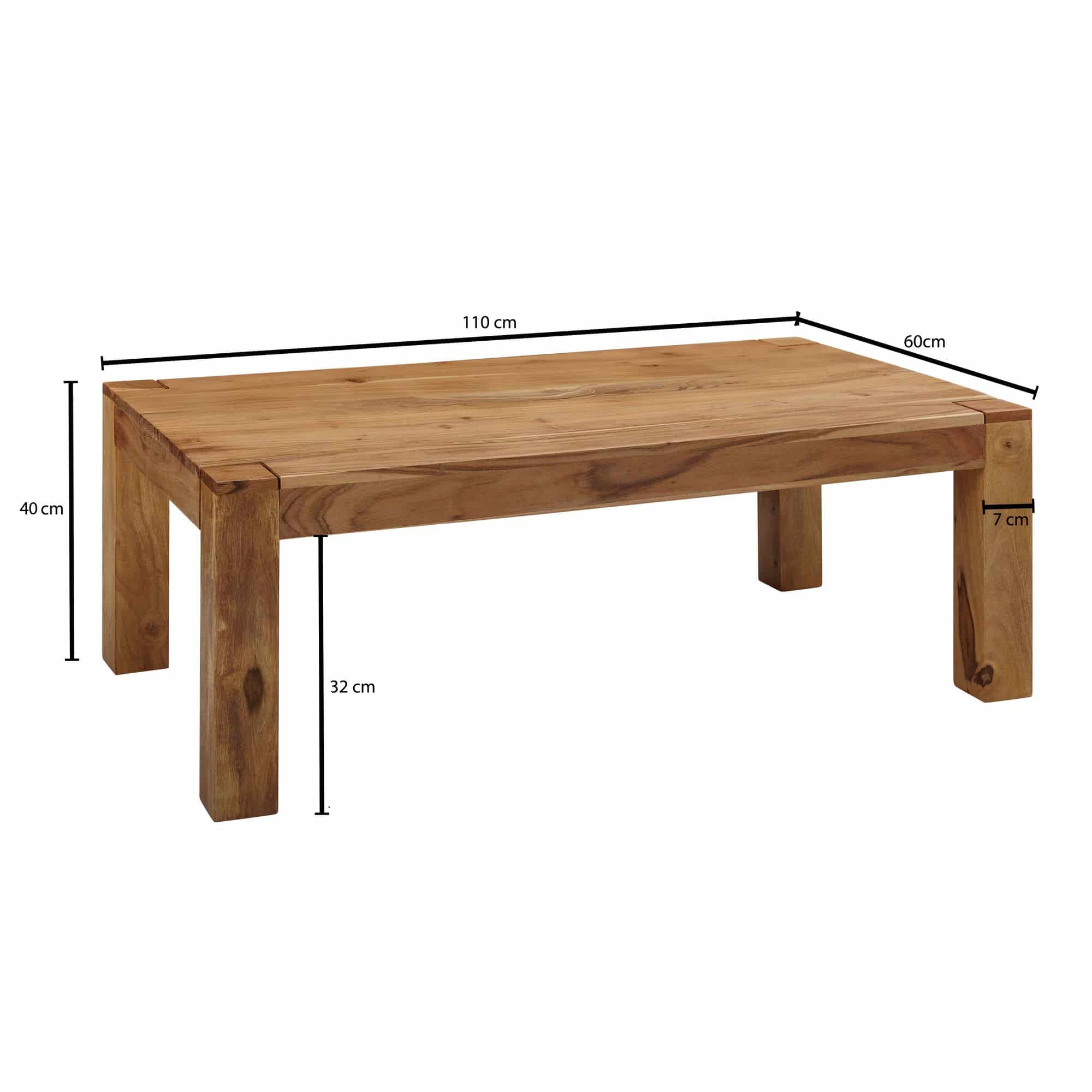 Couchtisch MUMBAI Massiv-Holz Akazie 110 cm breit Wohnzimmer-Tisch Design Natur-Produkt Landhaus-Stil Beistelltisch Couchtisch MUMBAI Massiv-Holz Akazie 110 cm breit Wohnzimmer-Tisch Design Natur-Produkt Landhaus-Stil Beistelltisch
