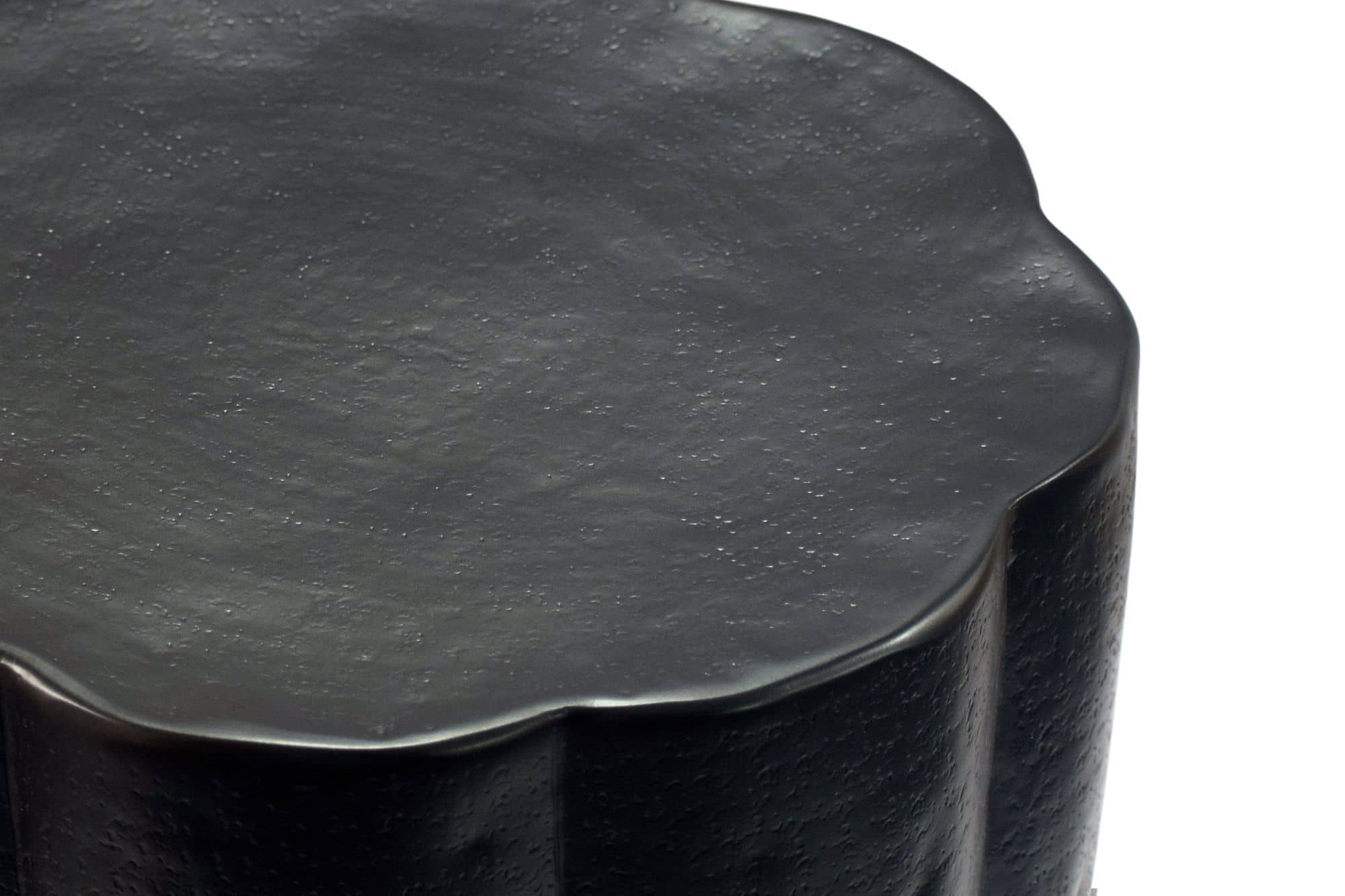 Beistelltisch Aluminium Schwarz 41cm Runder Anstelltisch Metall - Dekotisch Alu modern - Wohnzimmertisch klein - Design Couchtisch Sofatisch Handmade